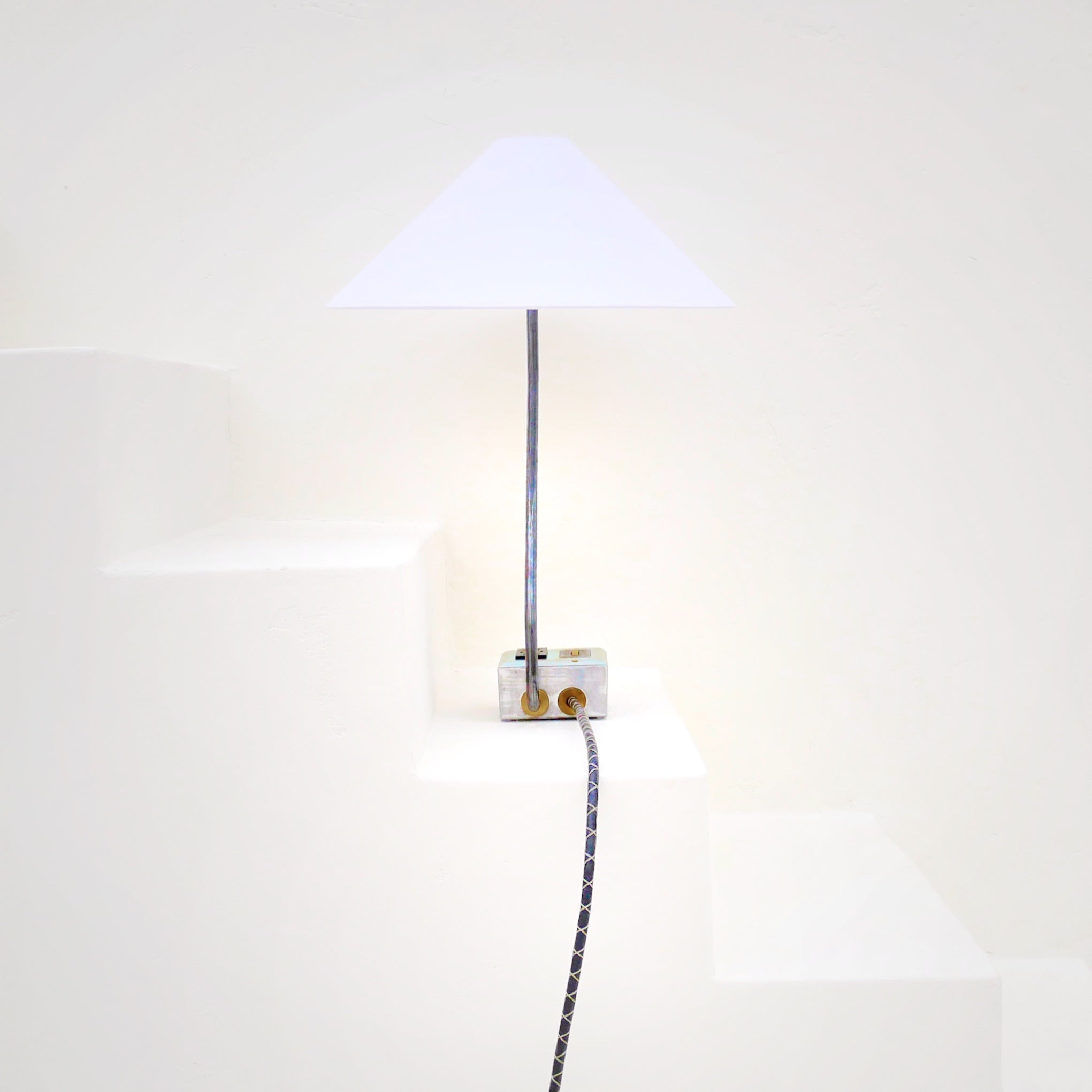 EUGENE FADE Smart USBC/DUAL USBC 36W PD Surge Protected Table Lamp Raw Metal