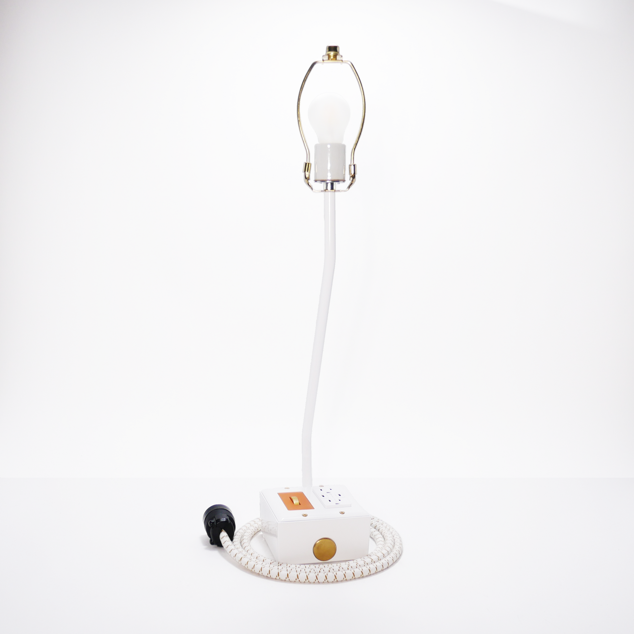 EUGENE FADE Smart USBC/DUAL USBC 36W PD Surge Protected Table Lamp Aspen White