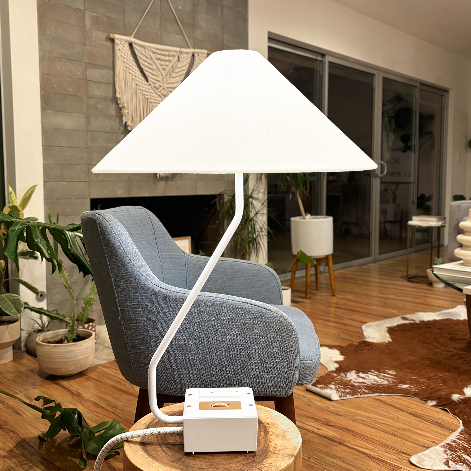 EUGENE FADE Smart USBC/DUAL USBC 36W PD Surge Protected Table Lamp Aspen White