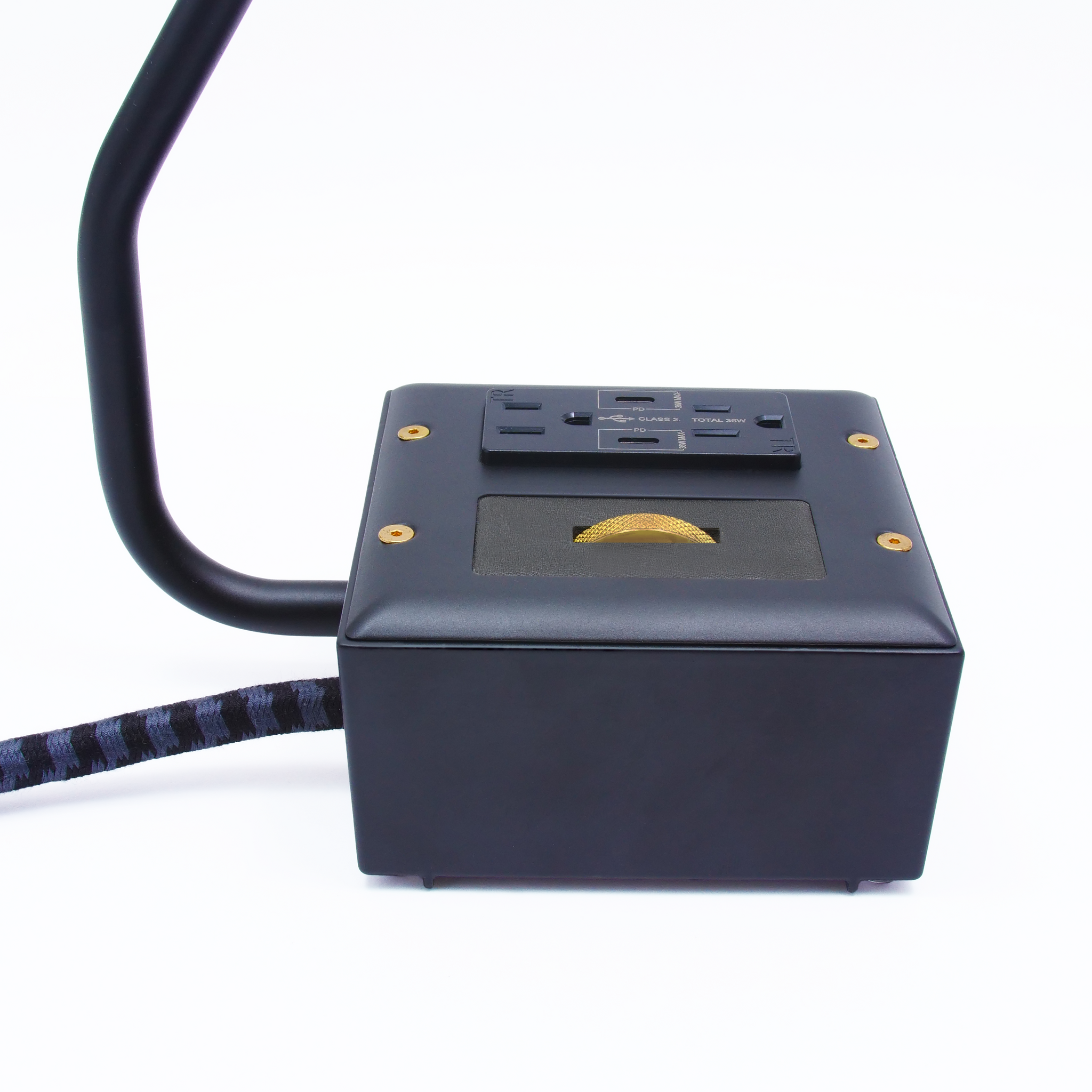 NEW EUGENE FADE Smart USBC/DUAL USBC 36W PD Surge Protected Table Lamp Carrara (Matte) Black