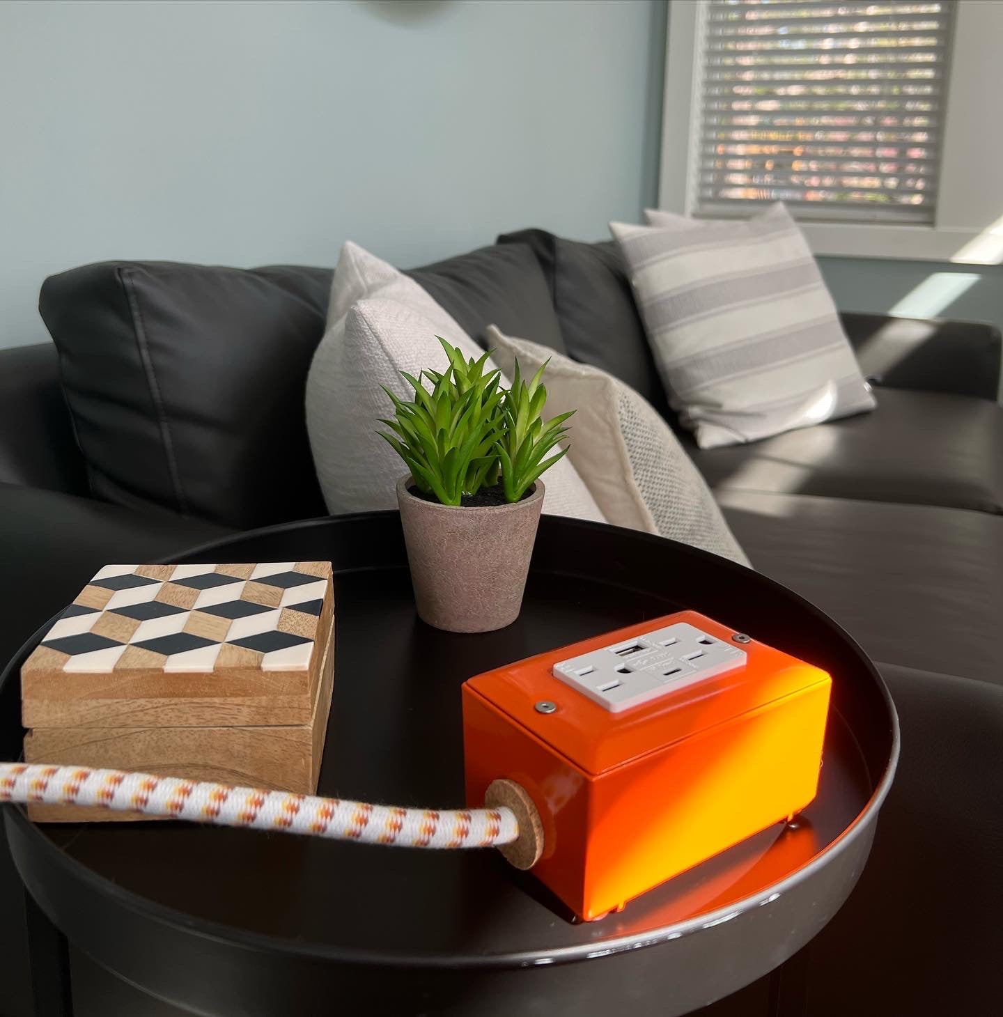 New! Extō USBC Venice Orange - The First Smart Charging USB Type C® Power Extension - USBC Dual-Outlet 15AMP Power Cord