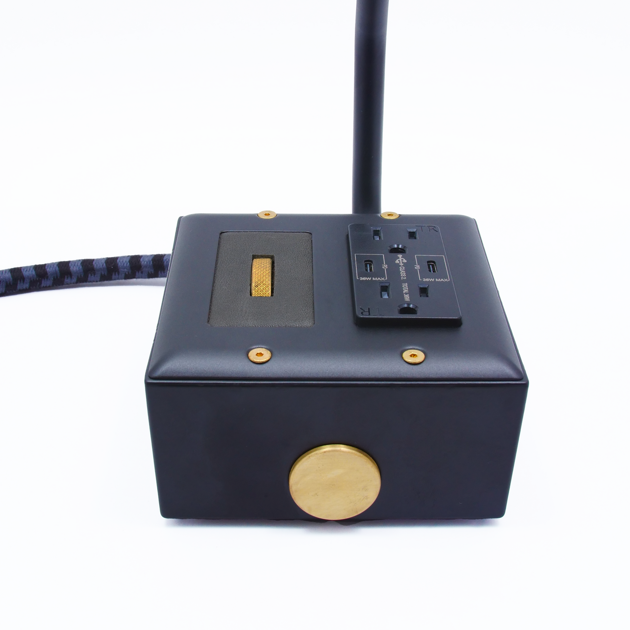 NEW EUGENE FADE Smart USBC/DUAL USBC 36W PD Surge Protected Table Lamp Carrara (Matte) Black