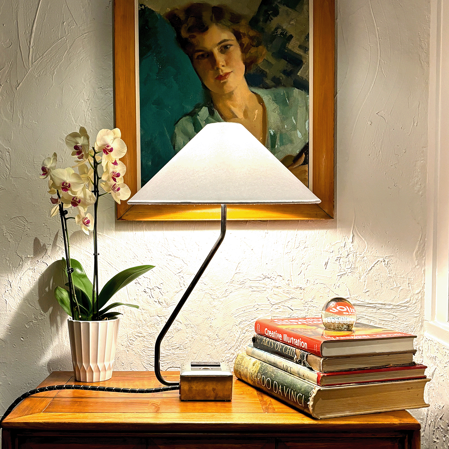 EUGENE FADE Smart USBC/DUAL USBC 36W PD Surge Protected Table Lamp Raw Metal