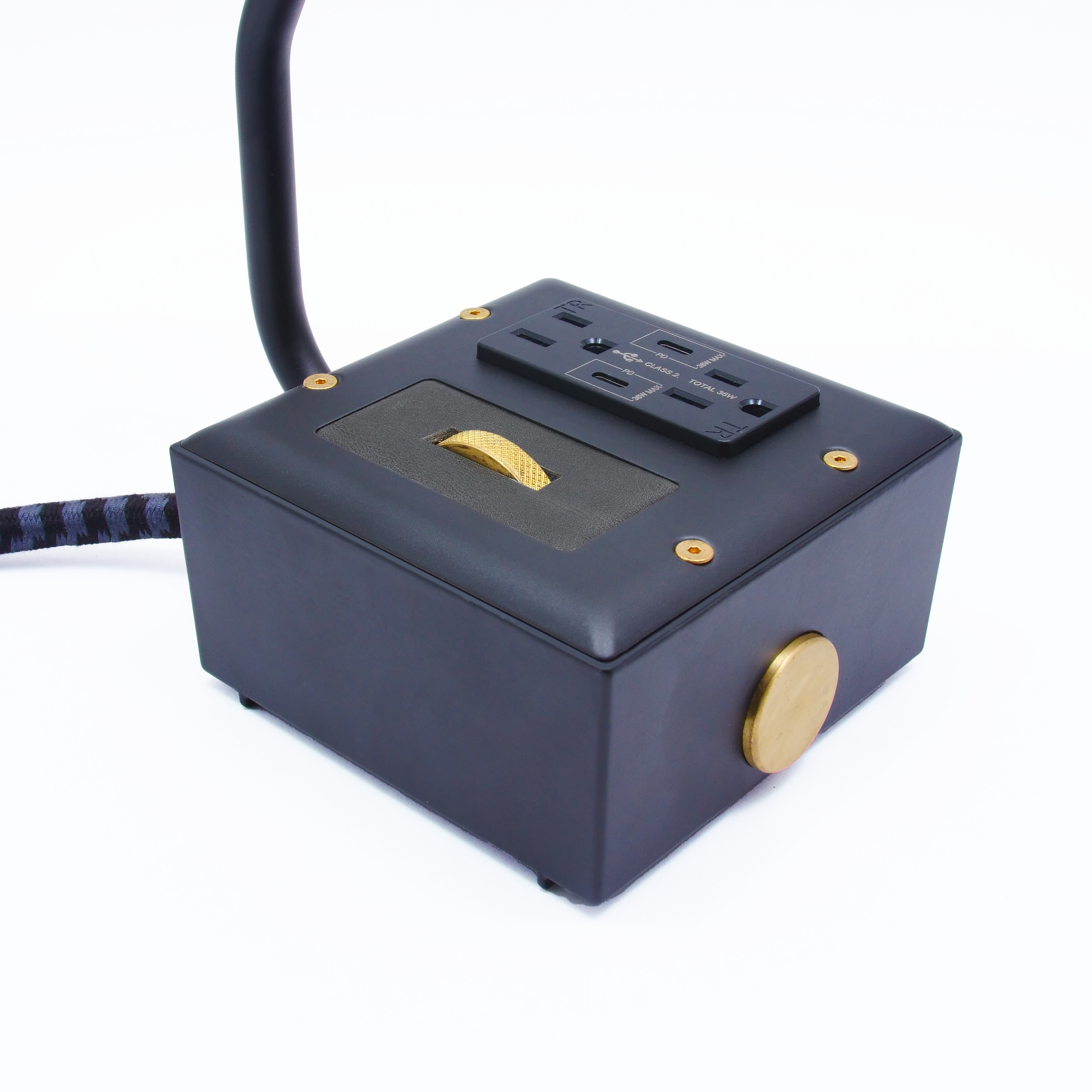 NEW EUGENE FADE Smart USBC/DUAL USBC 36W PD Surge Protected Table Lamp Carrara (Matte) Black