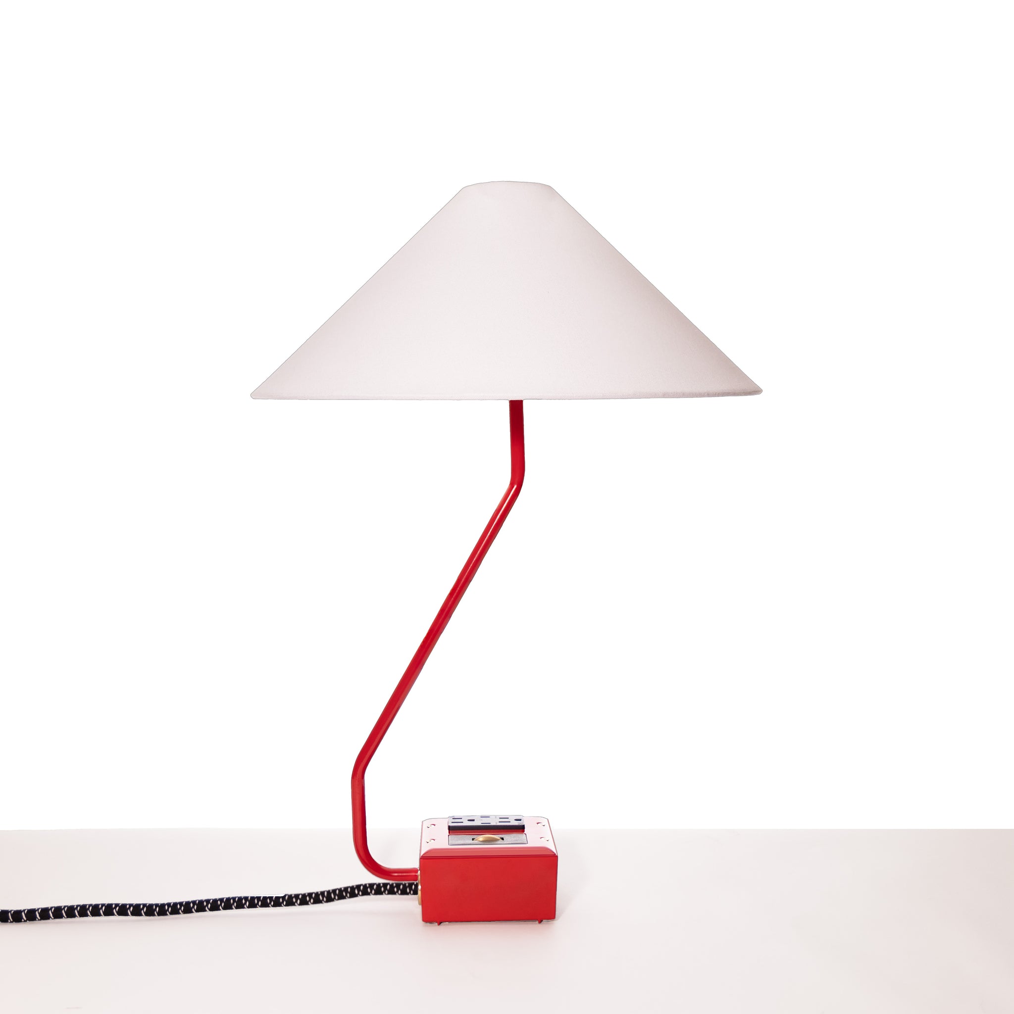 EUGENE FADE Smart DUAL USBC PD Surge Protected Table Lamp Bottle Rocket Red