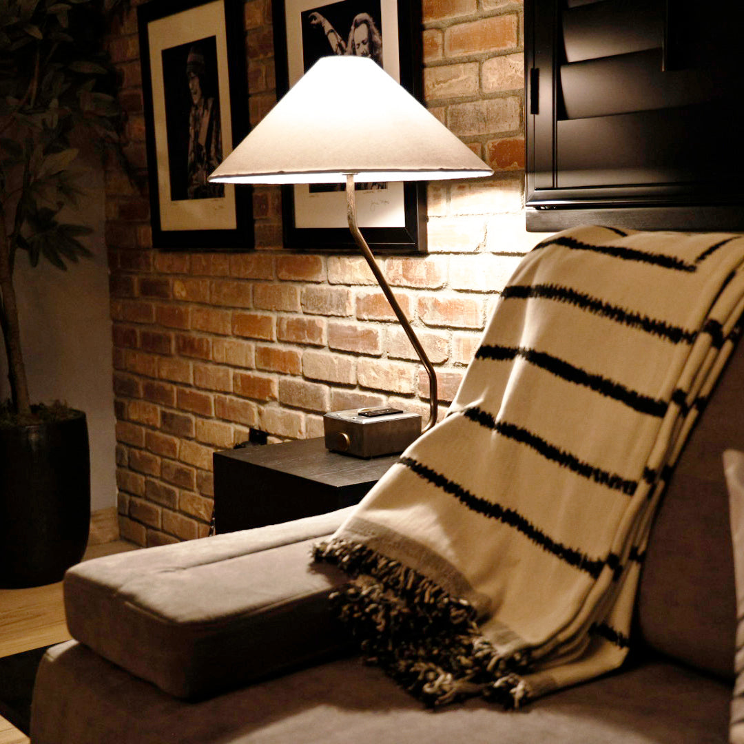 EUGENE FADE Smart USBC/DUAL USBC 36W PD Surge Protected Table Lamp Raw Metal