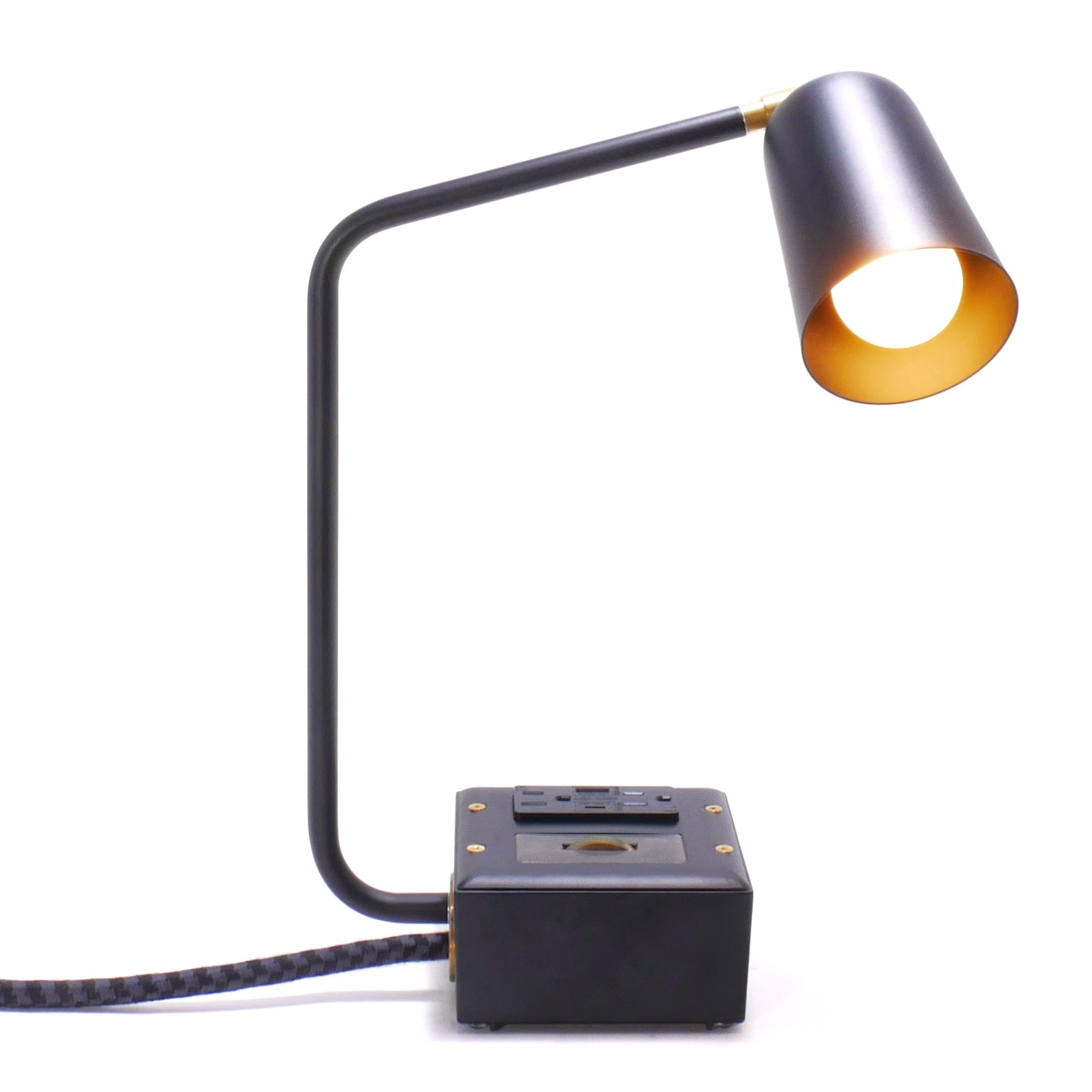 JAX FADE Smart USBC/DUAL USBC 36W PD Surge Protected Task Lamp Carrara (Matte) Black