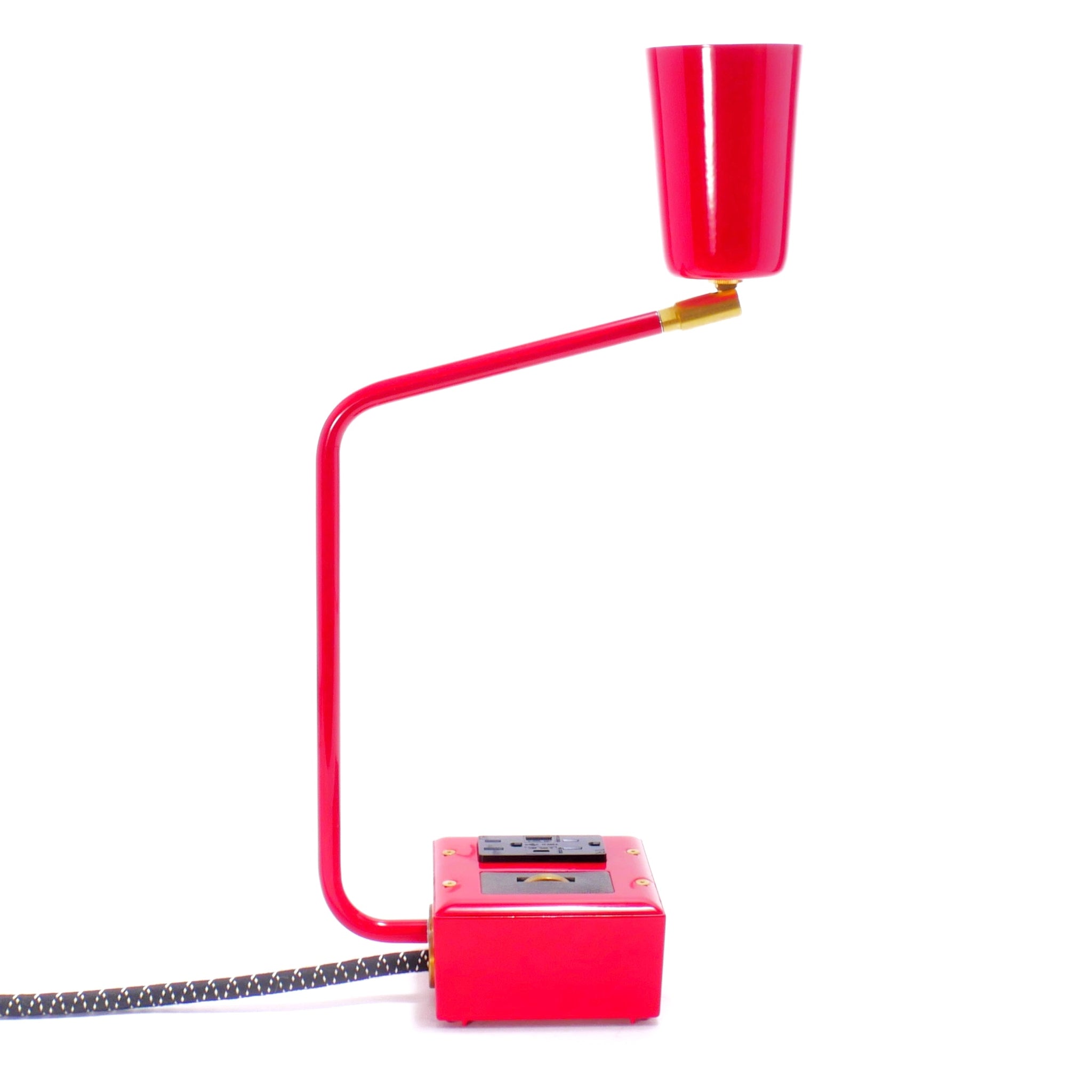 JAX FADE Smart USBC/DUAL USBC 36W PD Surge Protected Task Lamp Bottle Rocket Red