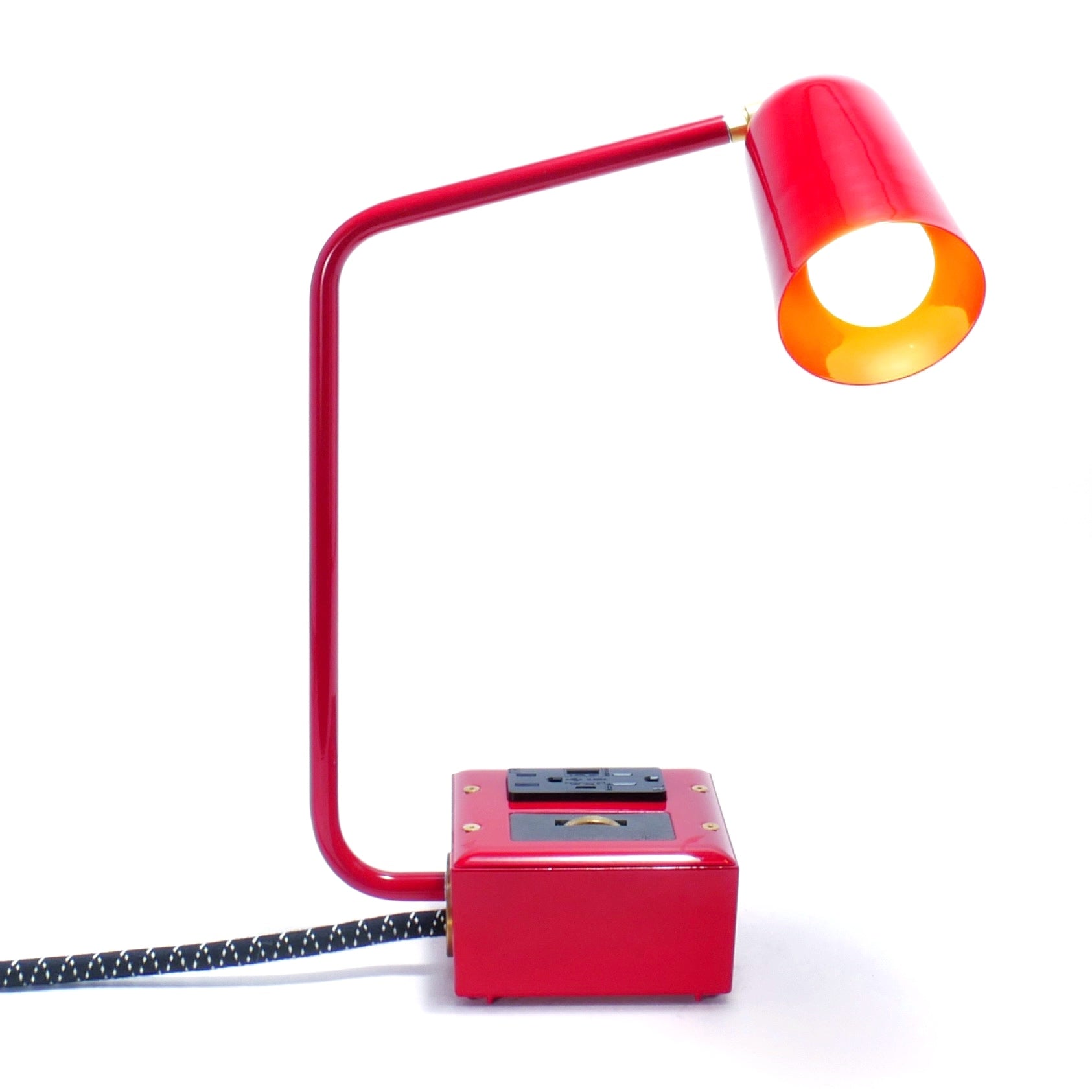 JAX FADE Smart USBC/DUAL USBC 36W PD Surge Protected Task Lamp Bottle Rocket Red