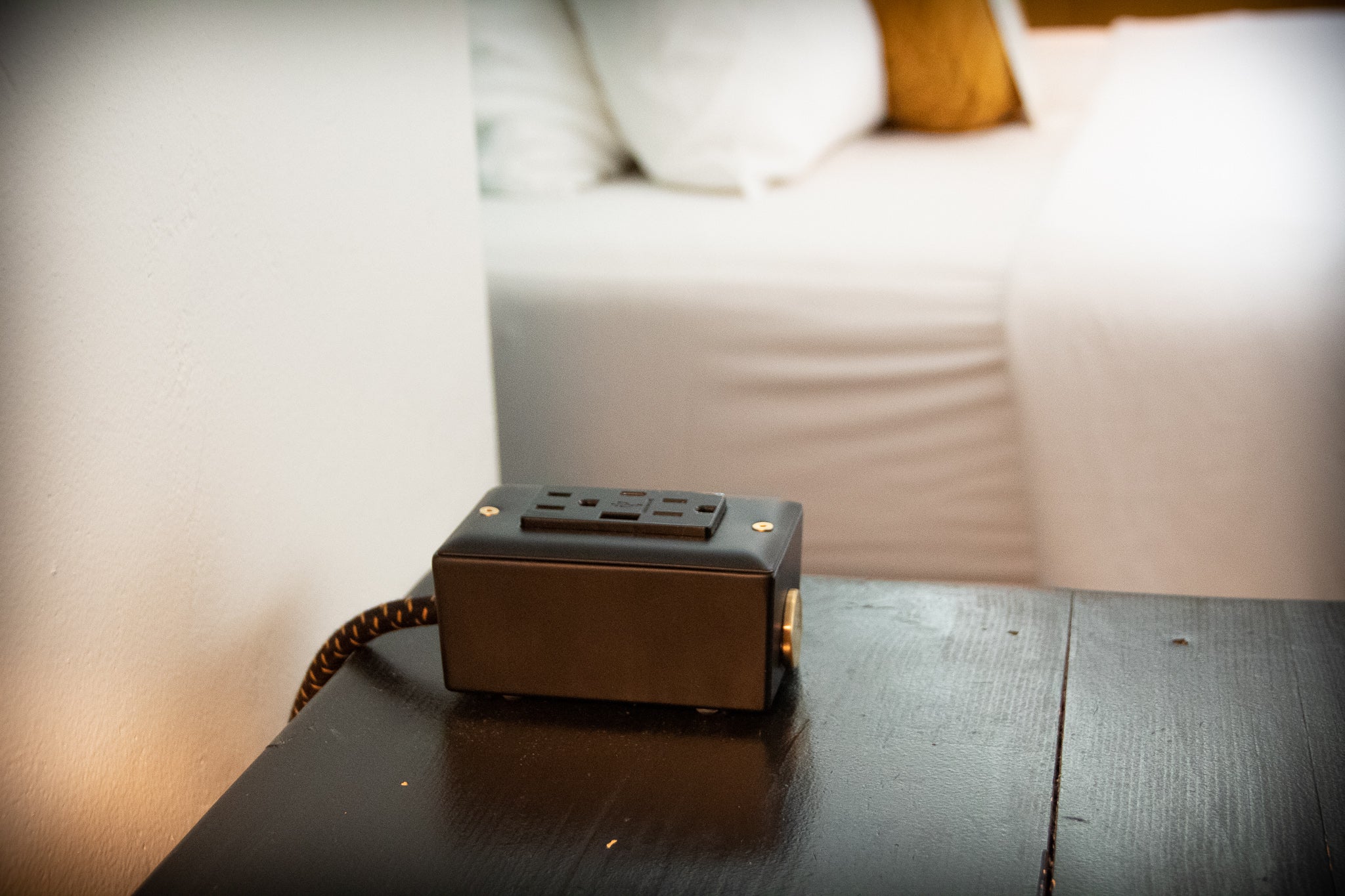 New! Extō USBC Carrara Black & Brass - The First Smart Charging USB Type C® Power Extension - USBC Dual-Outlet 15AMP Power Cord
