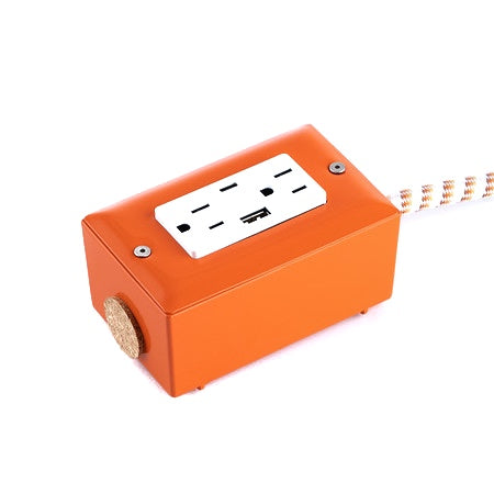 New! Extō USBC Venice Orange - The First Smart Charging USB Type C® Power Extension - USBC Dual-Outlet 15AMP Power Cord