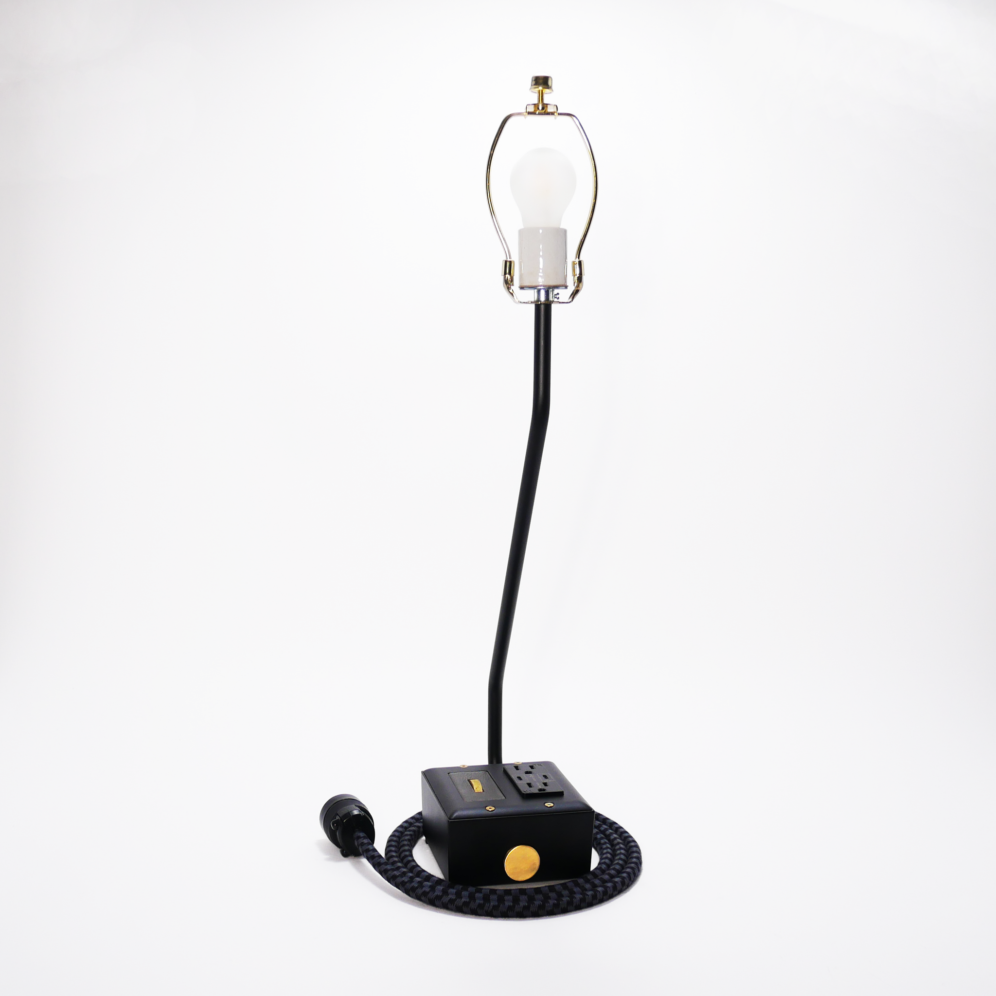 NEW EUGENE FADE Smart USBC/DUAL USBC 36W PD Surge Protected Table Lamp Carrara (Matte) Black