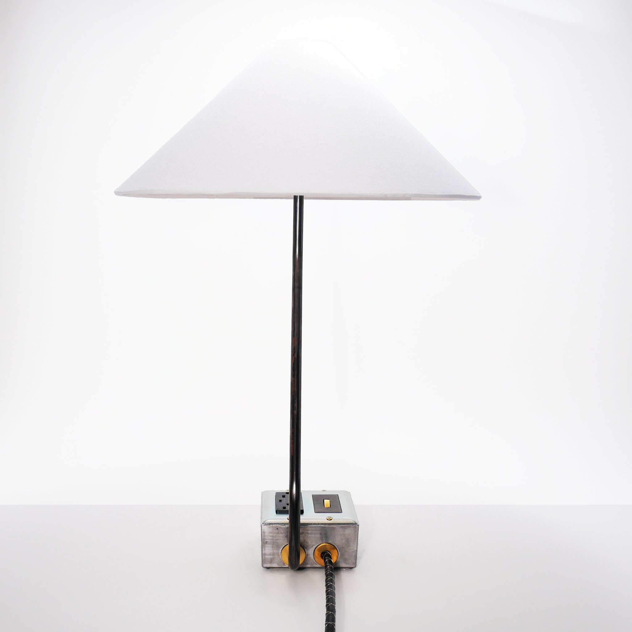 EUGENE FADE Smart USBC/DUAL USBC 36W PD Surge Protected Table Lamp Raw Metal