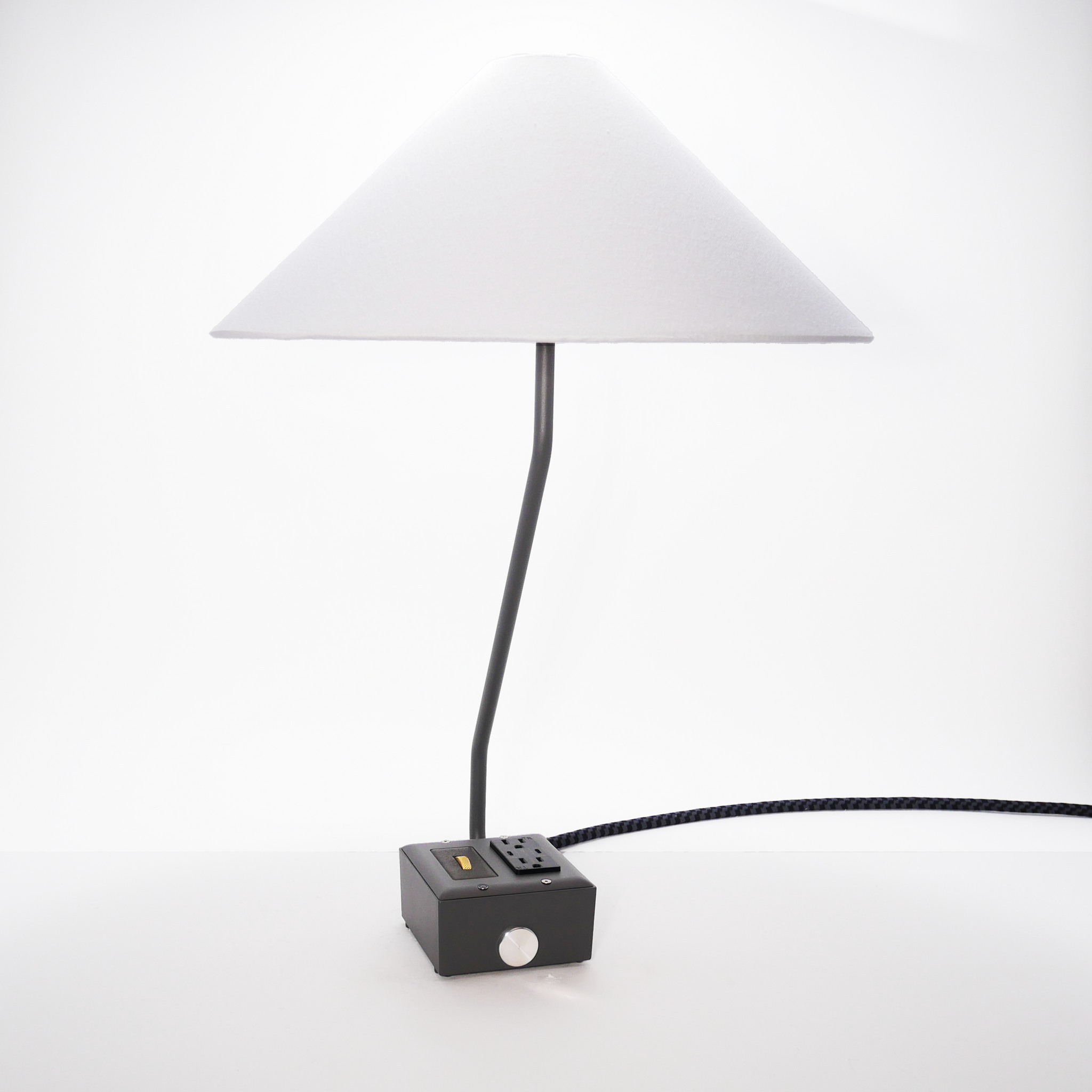 EUGENE FADE Smart USBC/DUAL USBC 36W PD Surge Protected Table Lamp Humboldt Fog Gray