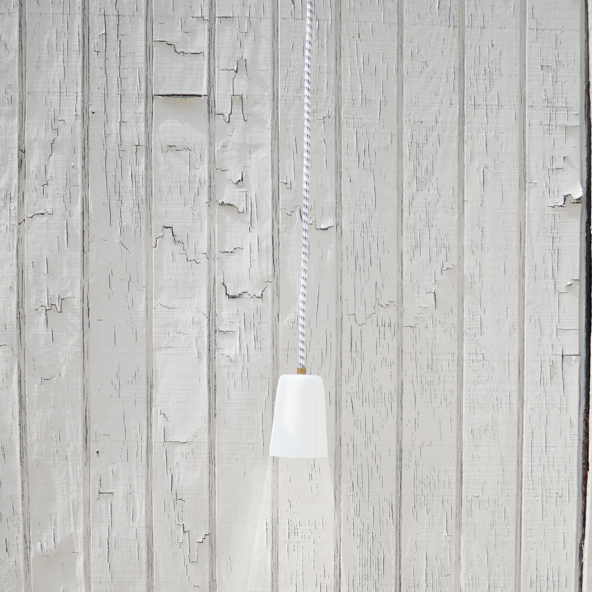 New! Fremont Spun Stainless Steel Pendant Light - Surfs Up White w/ Blue Fade Cord