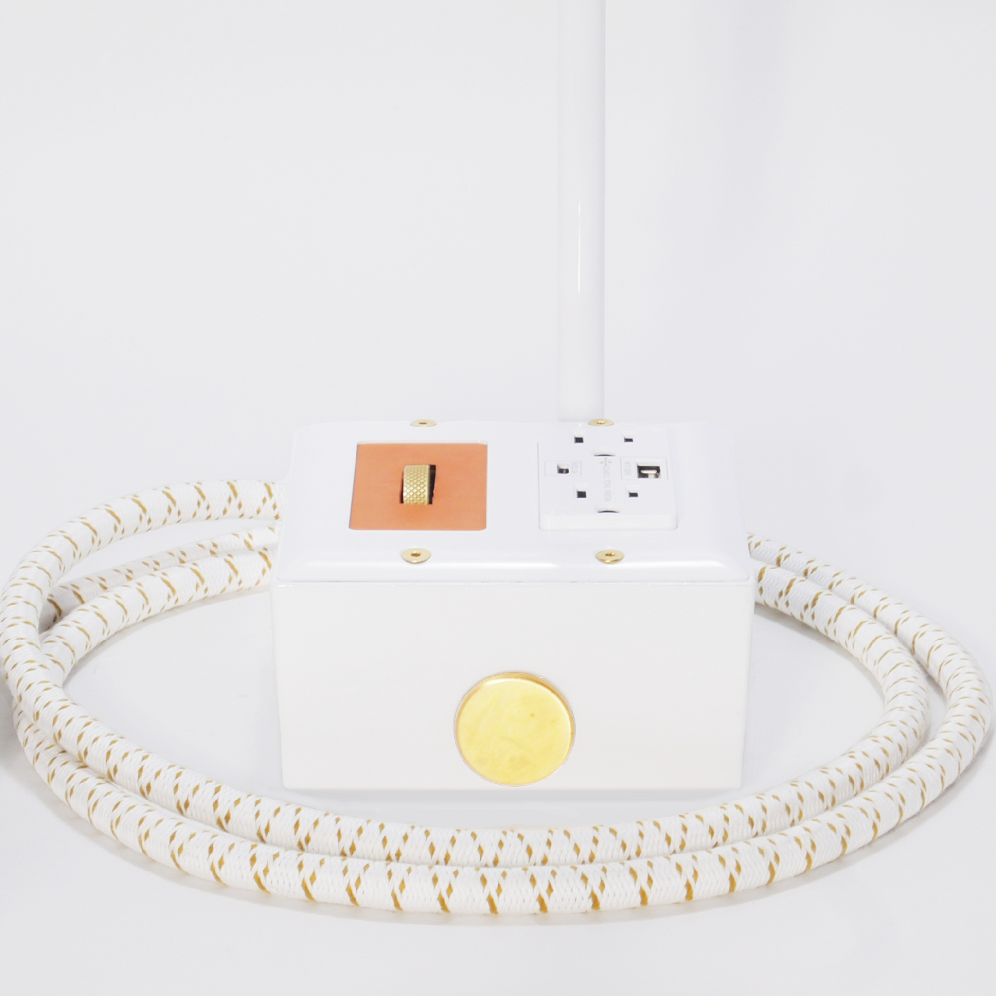 JAX FADE Smart USBC/DUAL USBC 36W PD Surge Protected Task Lamp Aspen White