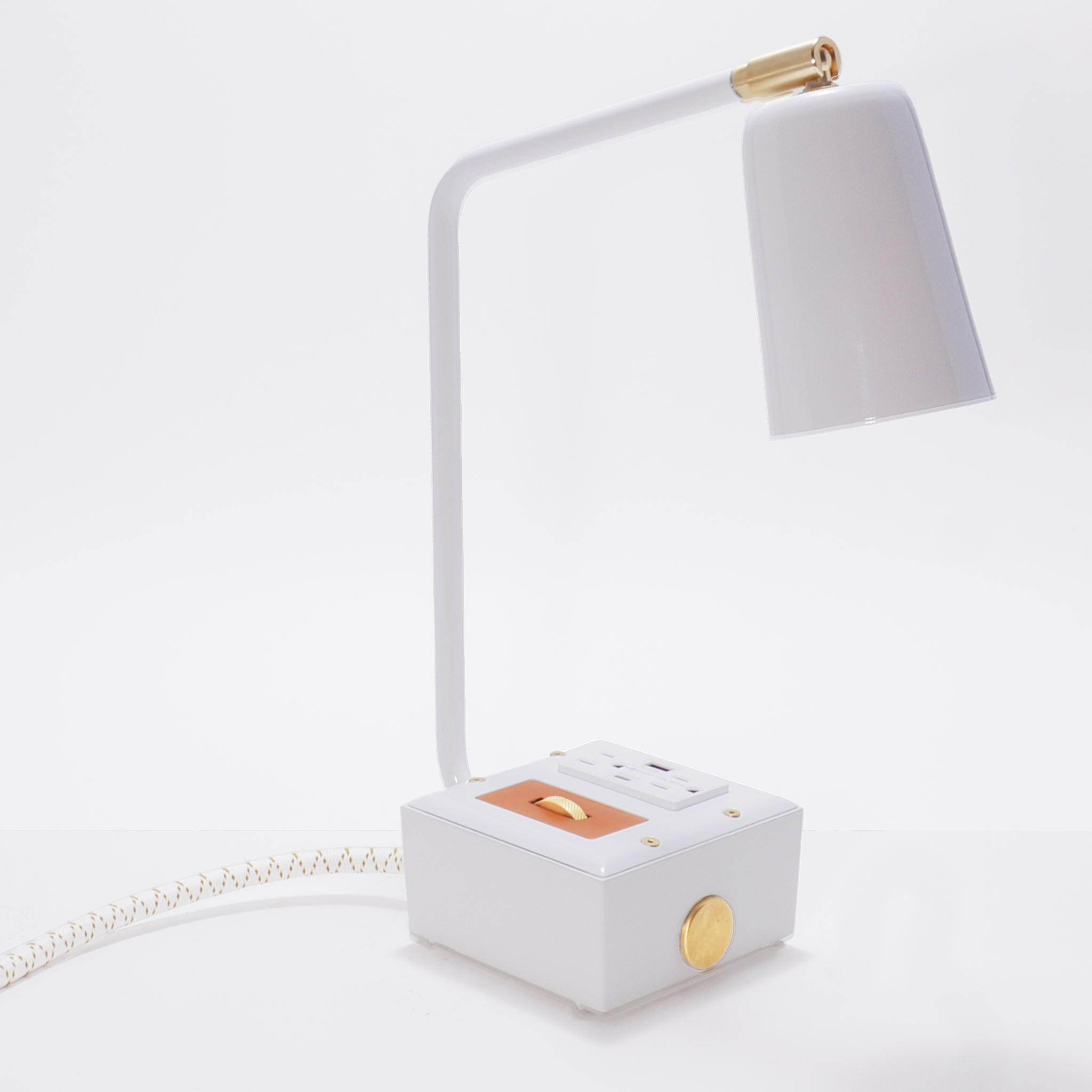 JAX FADE Smart USBC/DUAL USBC 36W PD Surge Protected Task Lamp Aspen White