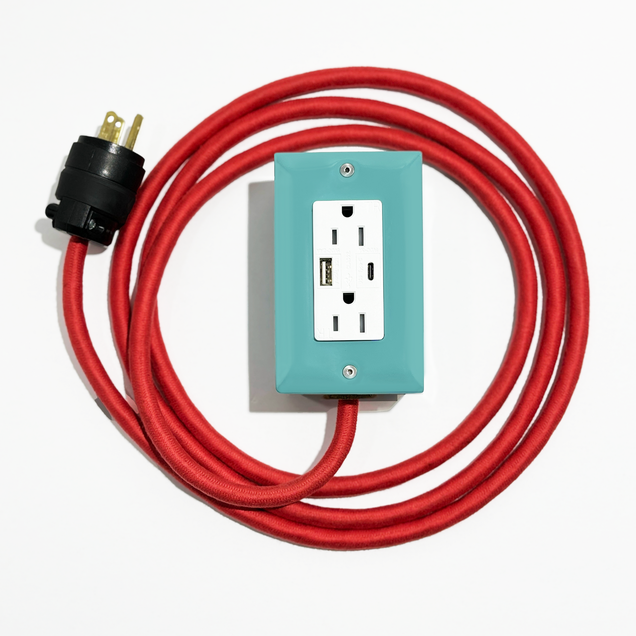 New! Extō Smart USBC Mint - The First Smart Charging USB Type C® Power Extension - USBC Dual-Outlet 15AMP Power Cord