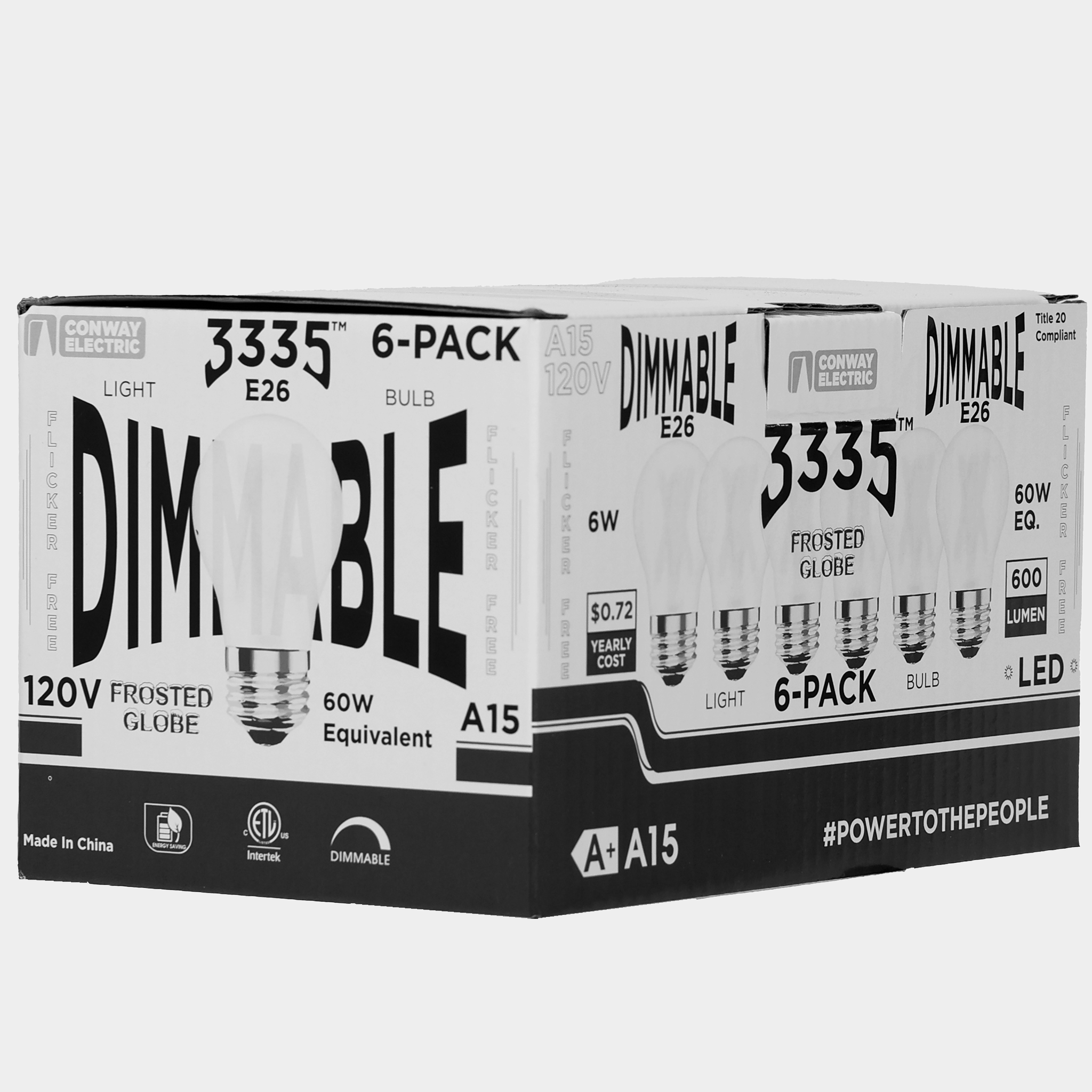 New "3335" The First LED 60W Frosted Flicker-Free Dimmable LED Bulb