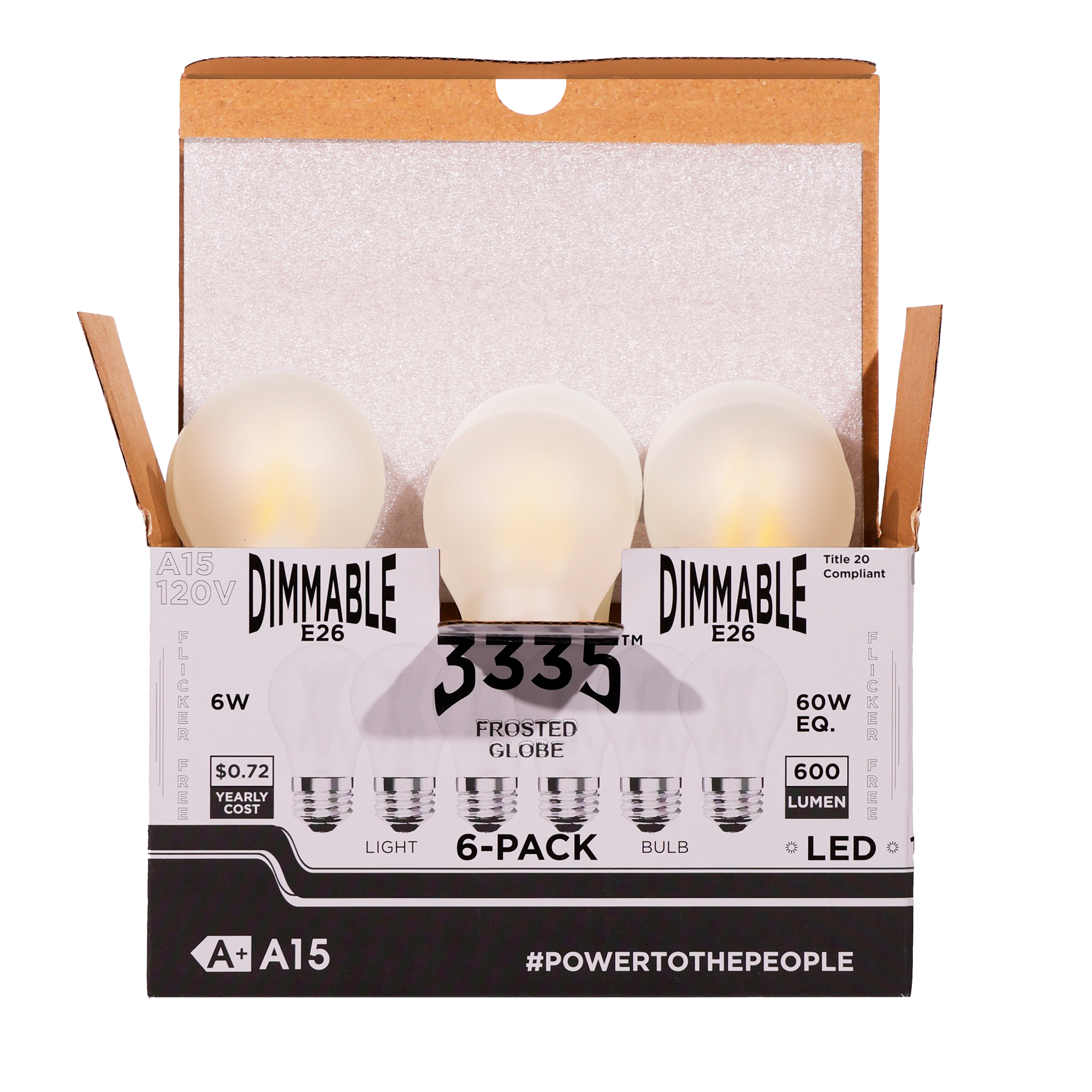 New "3335" The First LED 60W Frosted Flicker-Free Dimmable LED Bulb