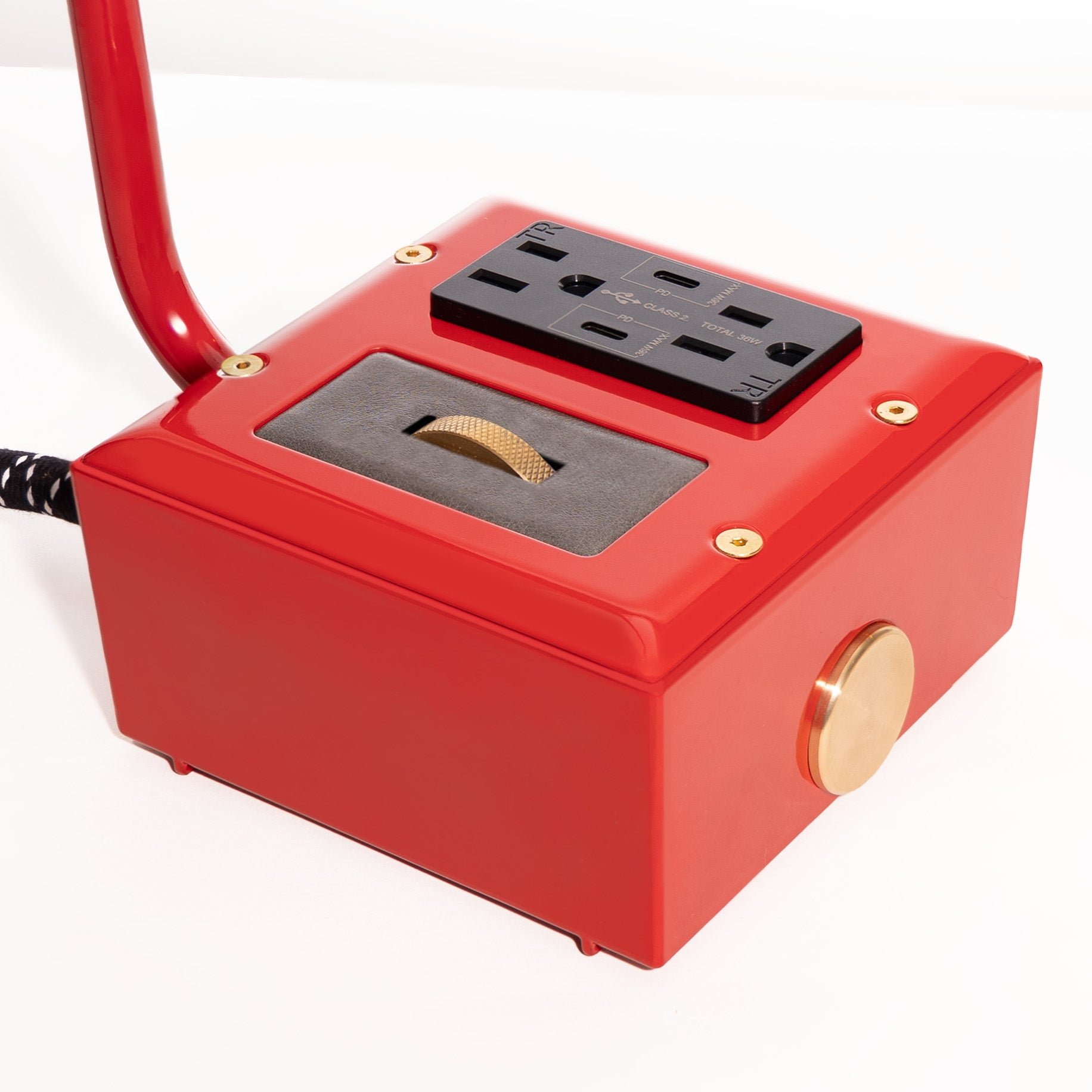 EUGENE FADE Smart DUAL USBC PD Surge Protected Table Lamp Bottle Rocket Red