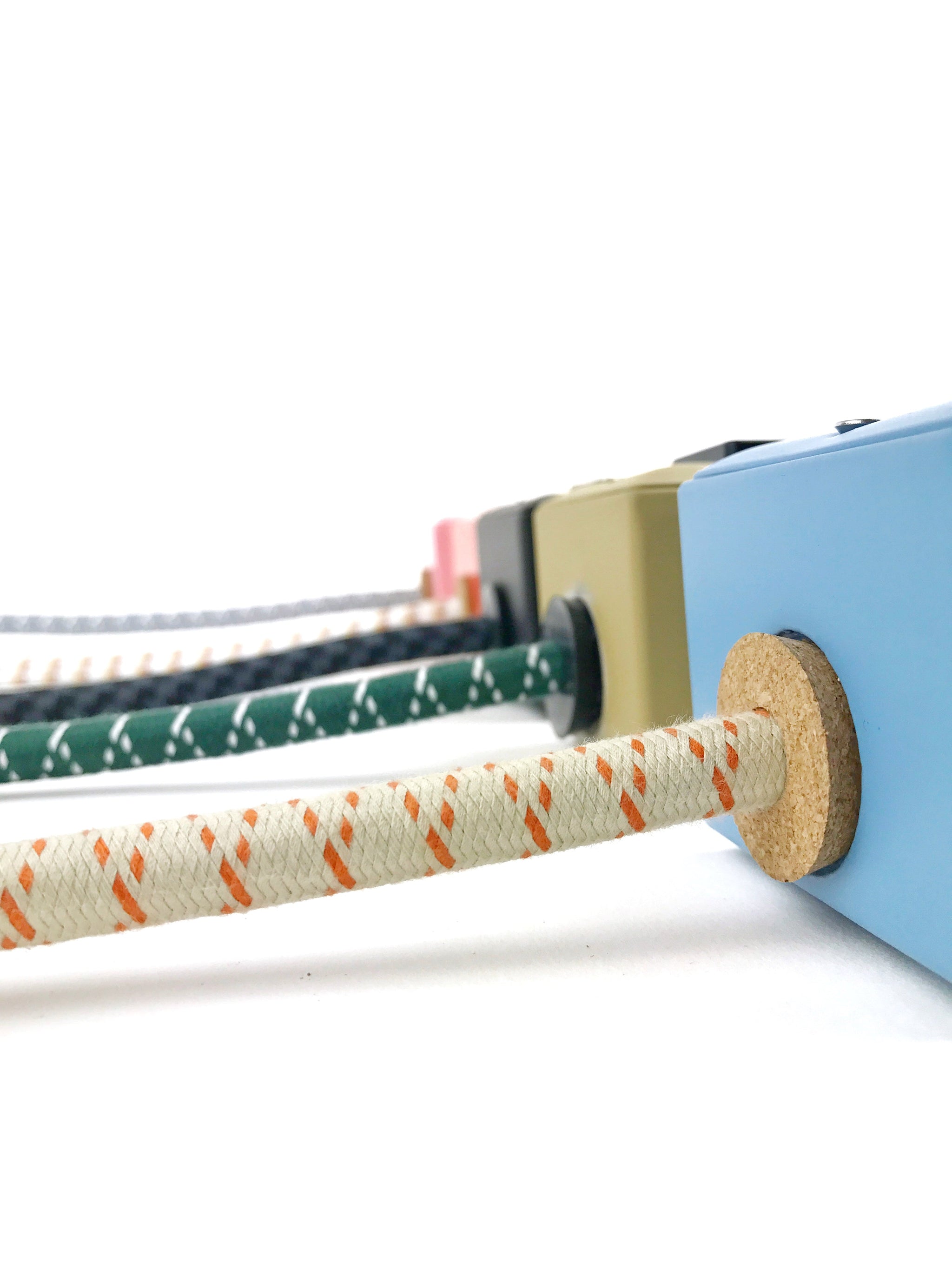 New! The First Smart Chip USB Type C® Ouija Beige/Purple Extension Cord - 8' Extō USBA/USBC Port, Dual-Outlet Power Cord