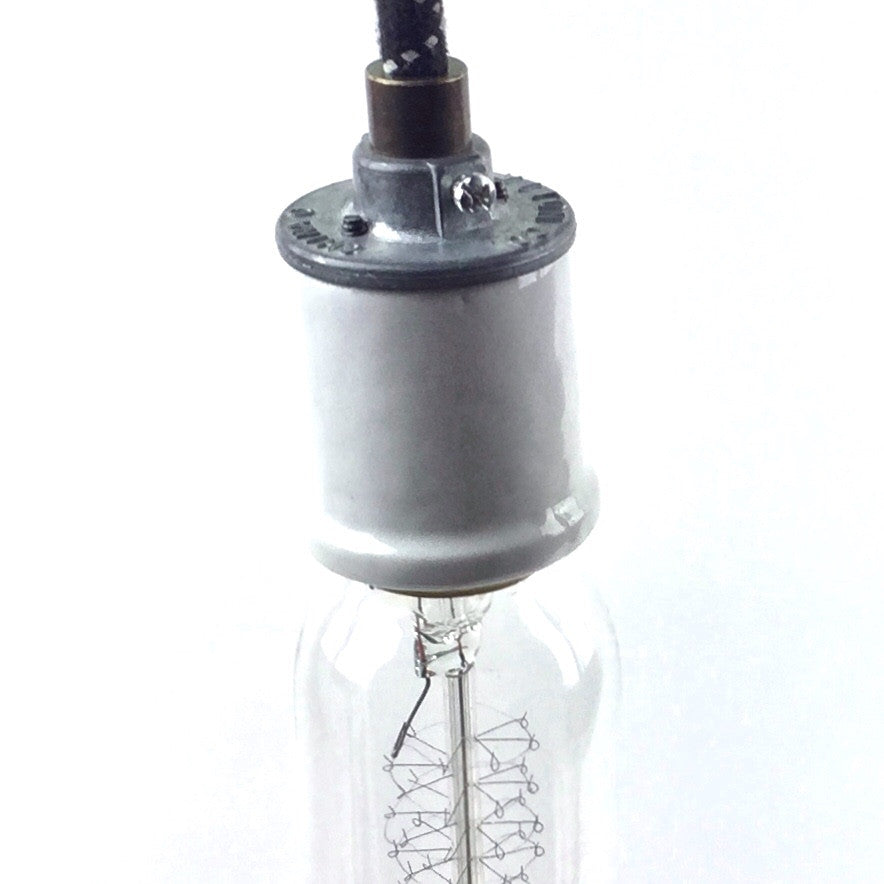 The Portland Pendant - A 12ft Ceramic Flanged-Socket Pendant Lamp w/ Inline Rocker Switch