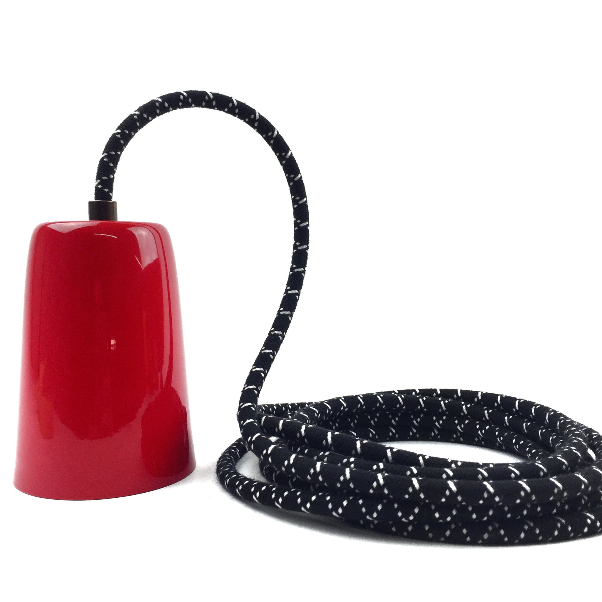 New! Fremont Spun Stainless Steel Pendant Light - Bottle Rocket Red