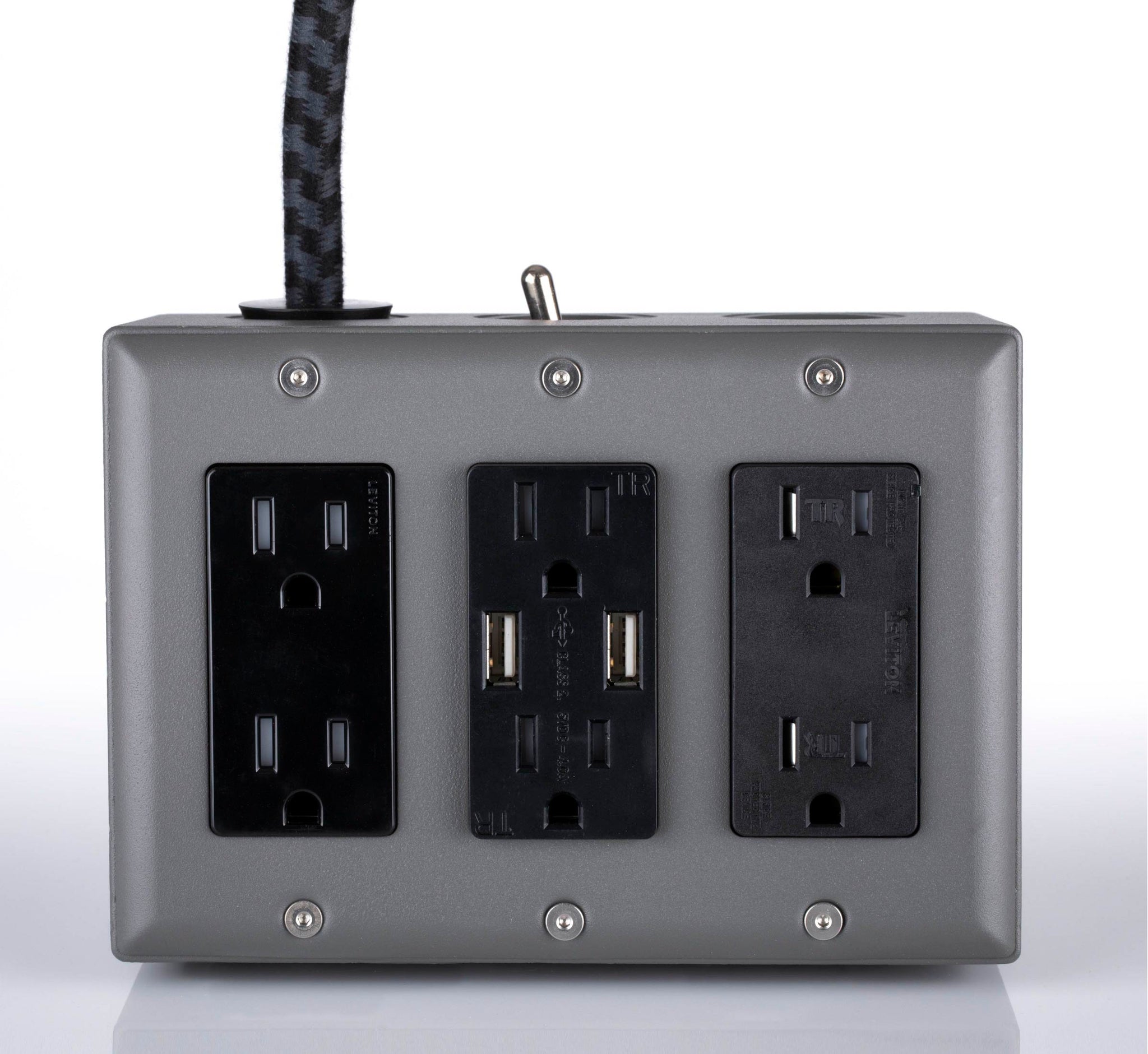 New! 6' Extō Surge 900 Smart Chip Surge-Protected Smart USB / USB Type C 6-Outlet Power Strip Humboldt Fog