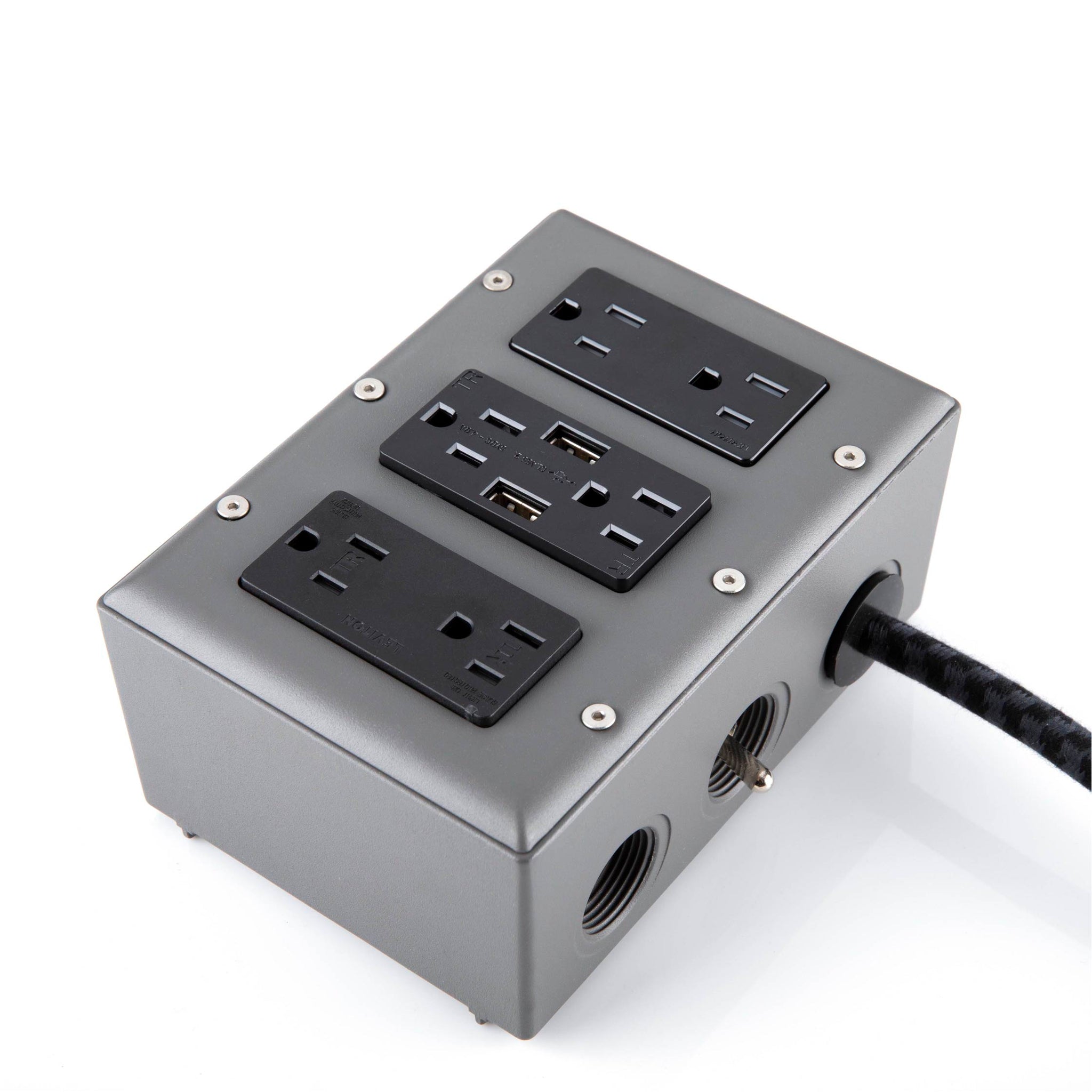 New! 6' Extō Surge 900 Smart Chip Surge-Protected Smart USB / USB Type C 6-Outlet Power Strip Humboldt Fog