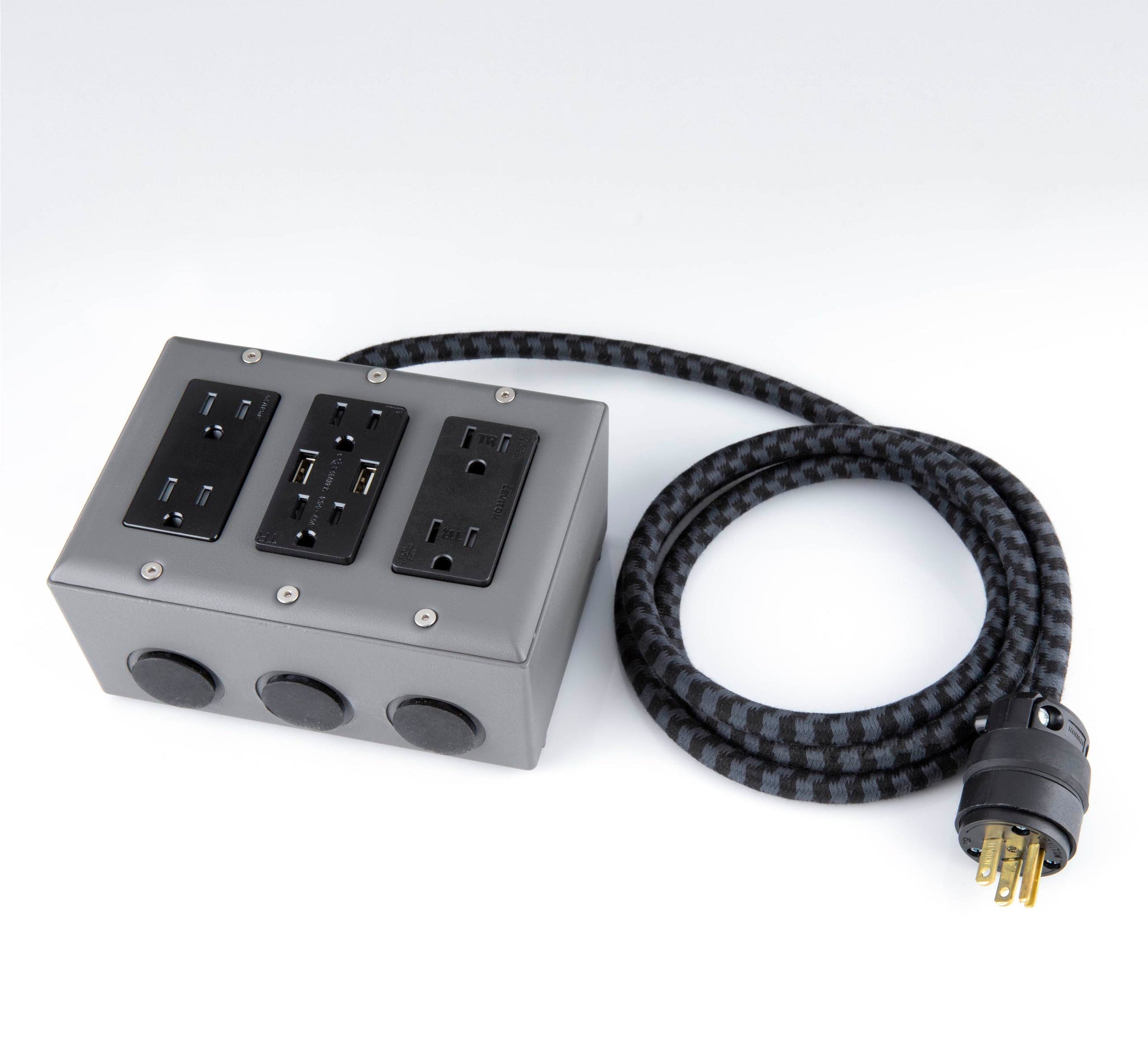 New! 6' Extō Surge 900 Smart Chip Surge-Protected Smart USB / USB Type C 6-Outlet Power Strip Humboldt Fog