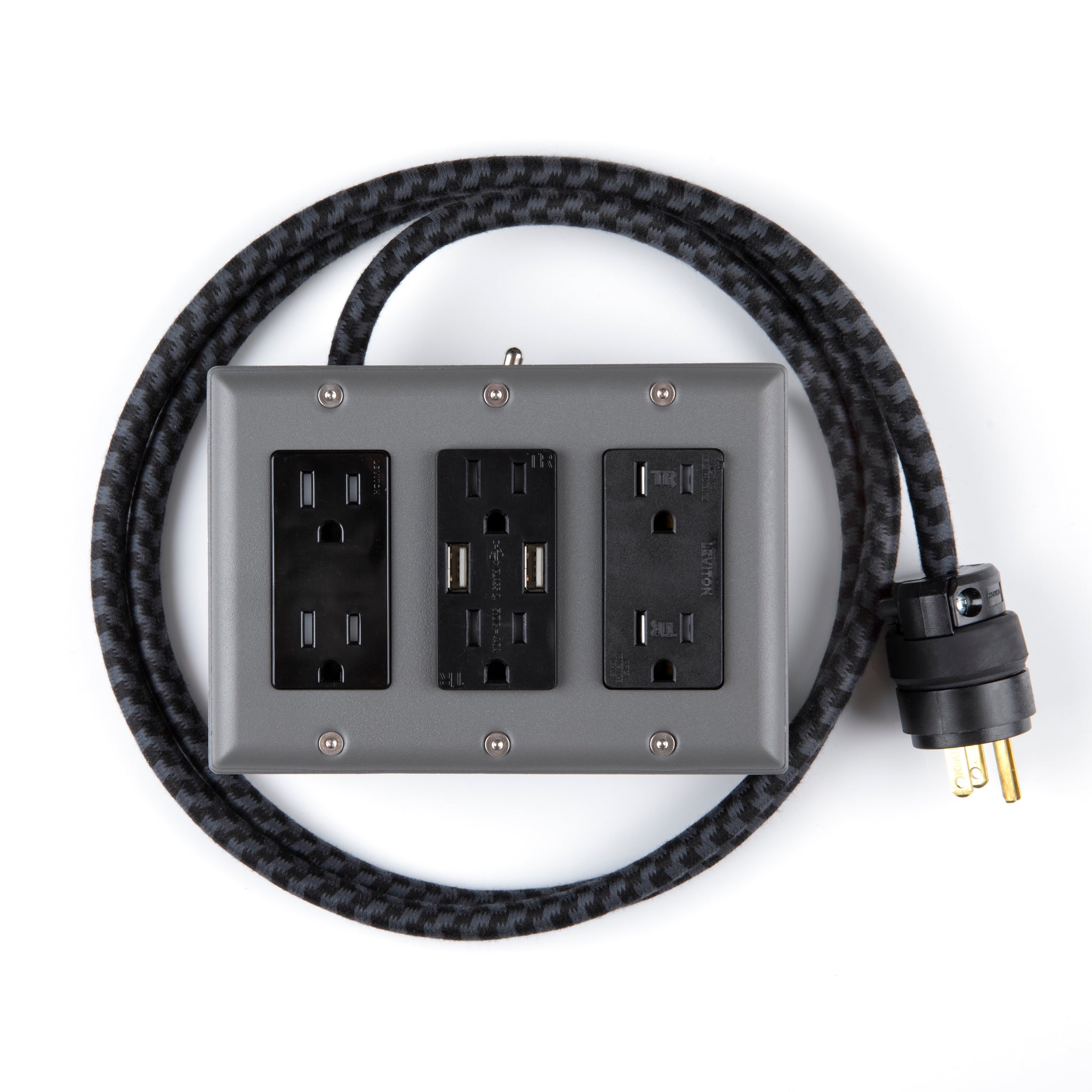 New! 6' Extō Surge 900 Smart Chip Surge-Protected Smart USB / USB Type C 6-Outlet Power Strip Humboldt Fog