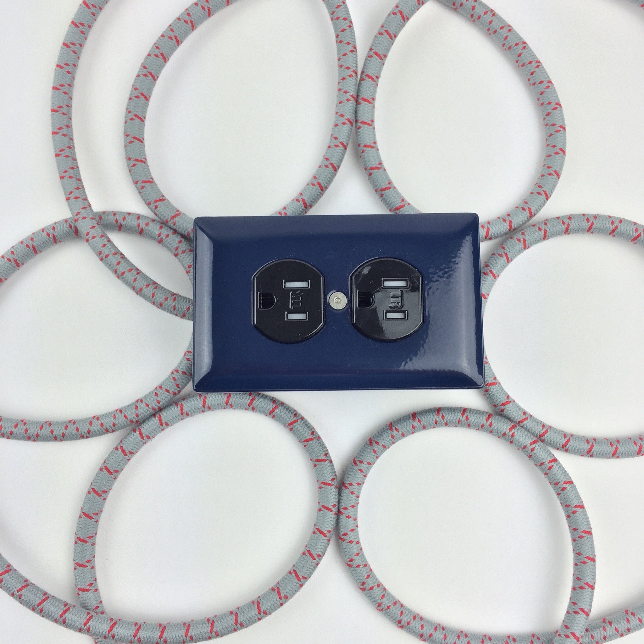 New! Navy Blue Extō - A Modern Dual-Tamper-Resistant Outlet, 15-AMP Extension Cord