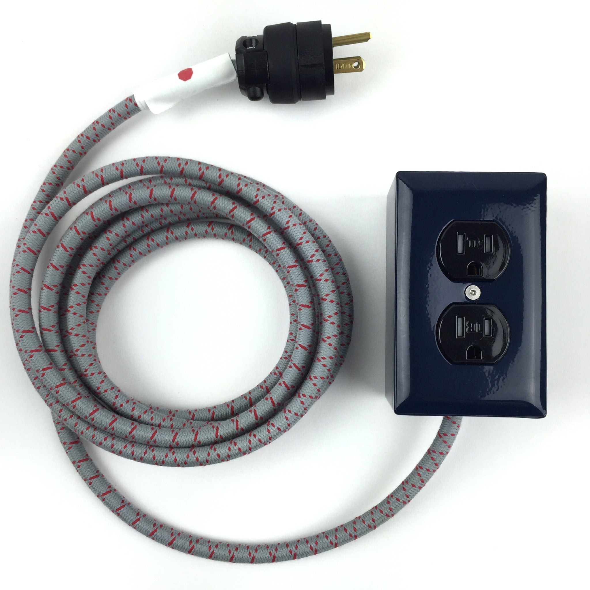 New! Navy Blue Extō - A Modern Dual-Tamper-Resistant Outlet, 15-AMP Extension Cord