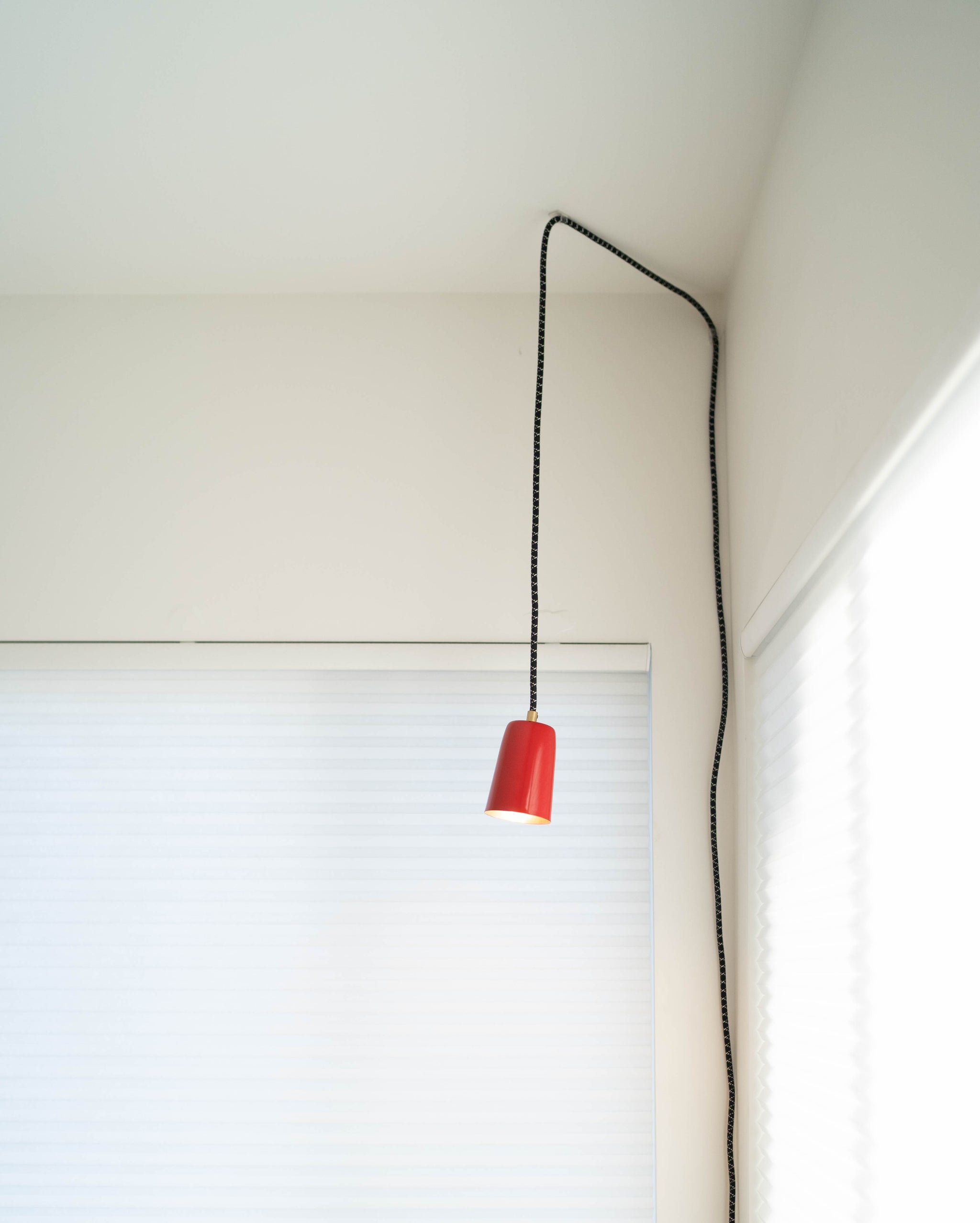 New! Fremont Spun Stainless Steel Pendant Light - Bottle Rocket Red