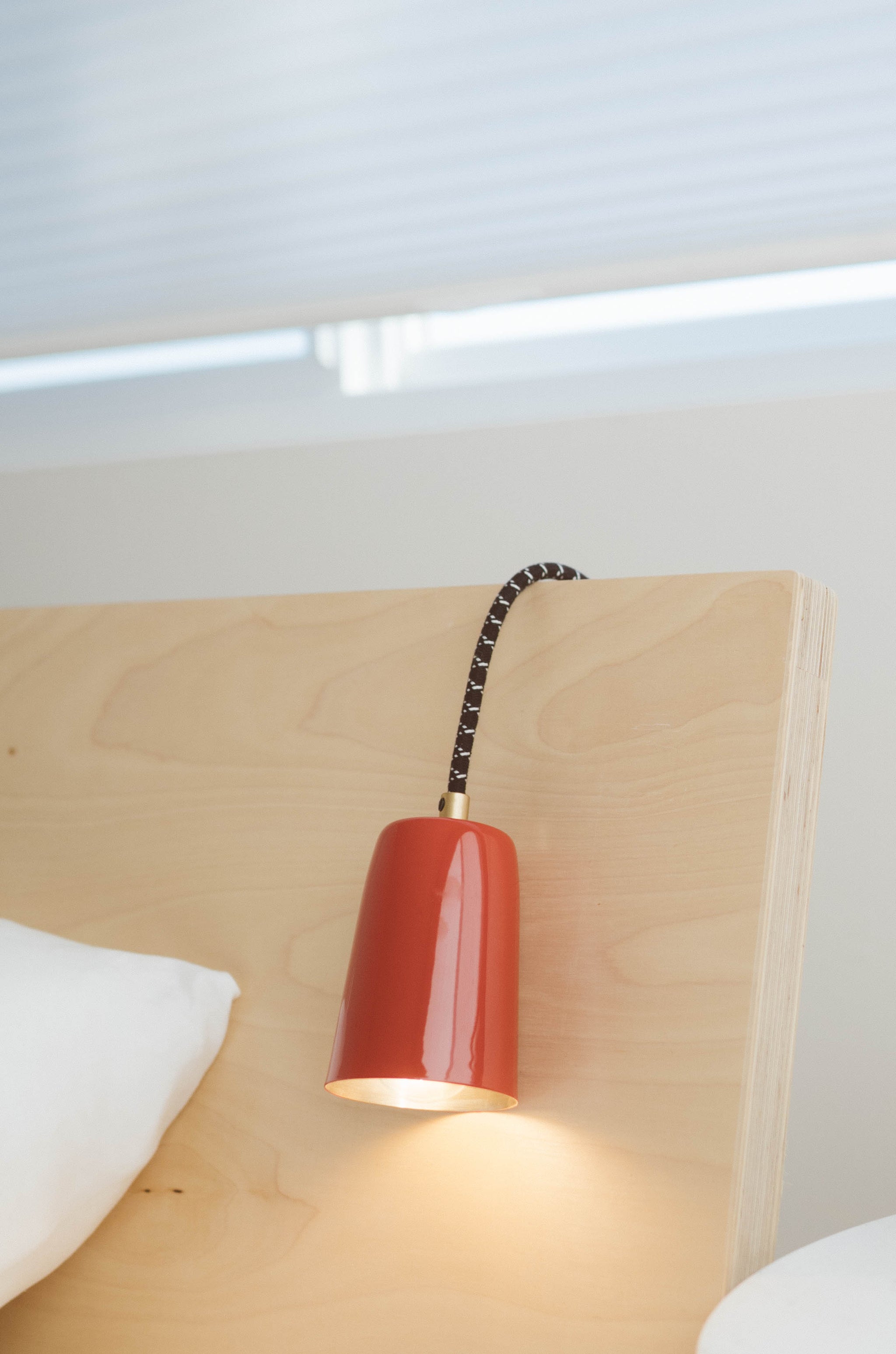 New! Fremont Spun Stainless Steel Pendant Light - Bottle Rocket Red