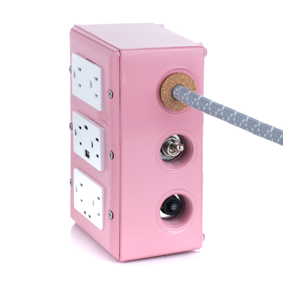 New! 6' Extō Surge 900 Smart Chip Surge-Protected Smart USB / USB Type C 6-Outlet Power Strip Candy Pink