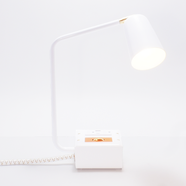 JAX FADE Smart USBC/DUAL USBC 36W PD Surge Protected Task Lamp Aspen White