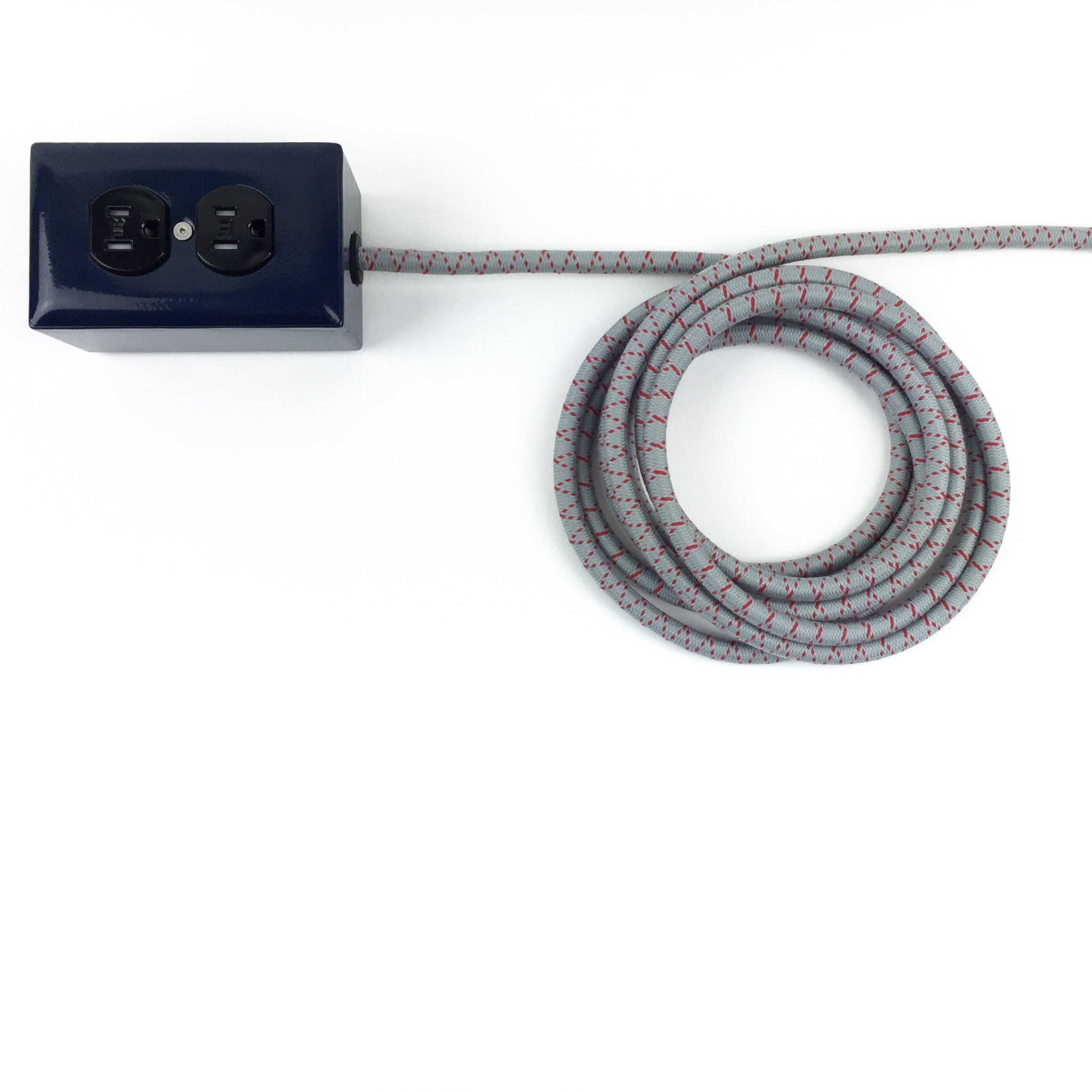 New! Navy Blue Extō - A Modern Dual-Tamper-Resistant Outlet, 15-AMP Extension Cord