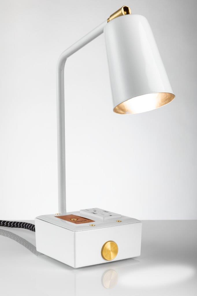 JAX Touch Smart USB and USBC Surge-Protected Task Lamp Aspen White