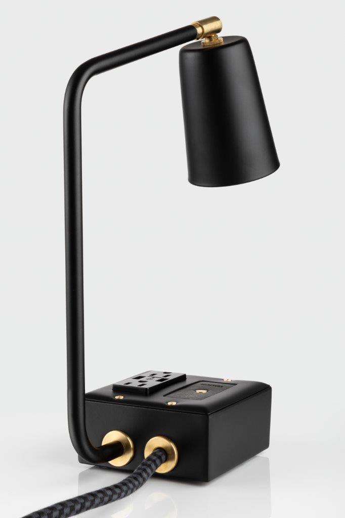 JAX Touch Smart USB and USBC Surge-Protected Task Lamps Carrara Black