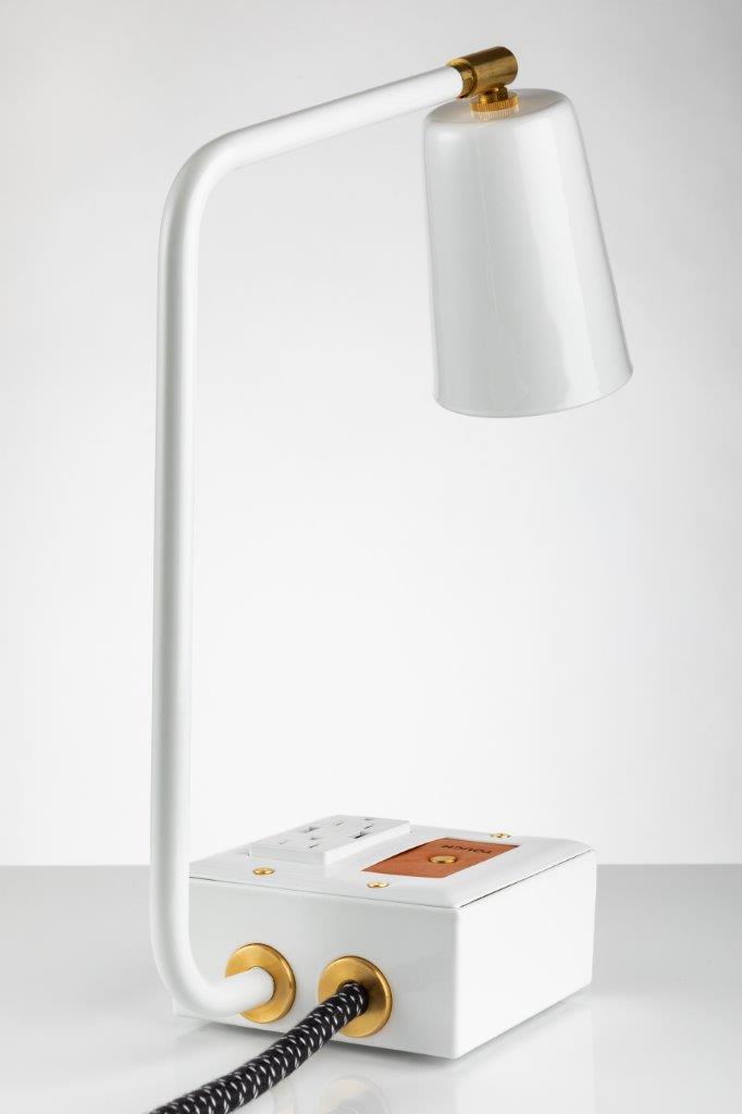 JAX Touch Smart USB and USBC Surge-Protected Task Lamp Aspen White