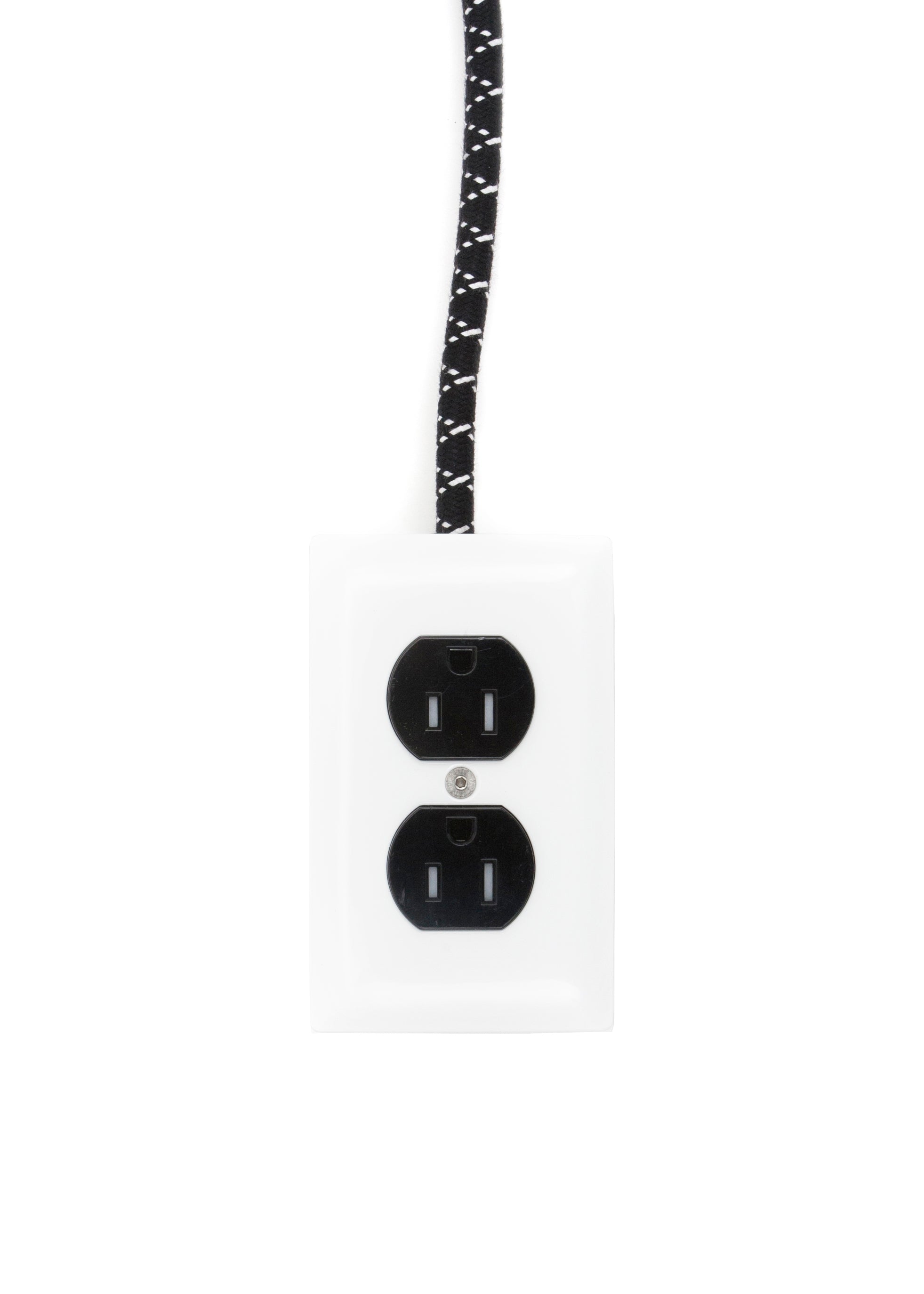 Extō AC/DC Black & White - A Modern Dual-Tamper-Resistant Outlet, 15-AMP Extension Cord