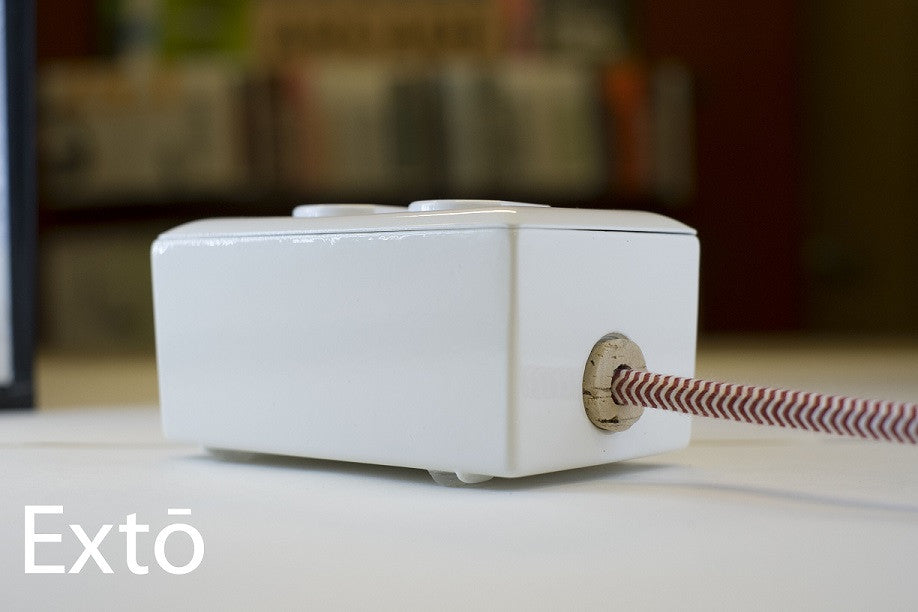 Extō Whitewash - A Modern Dual-Tamper-Resistant Outlet, 15-AMP Extension Cord