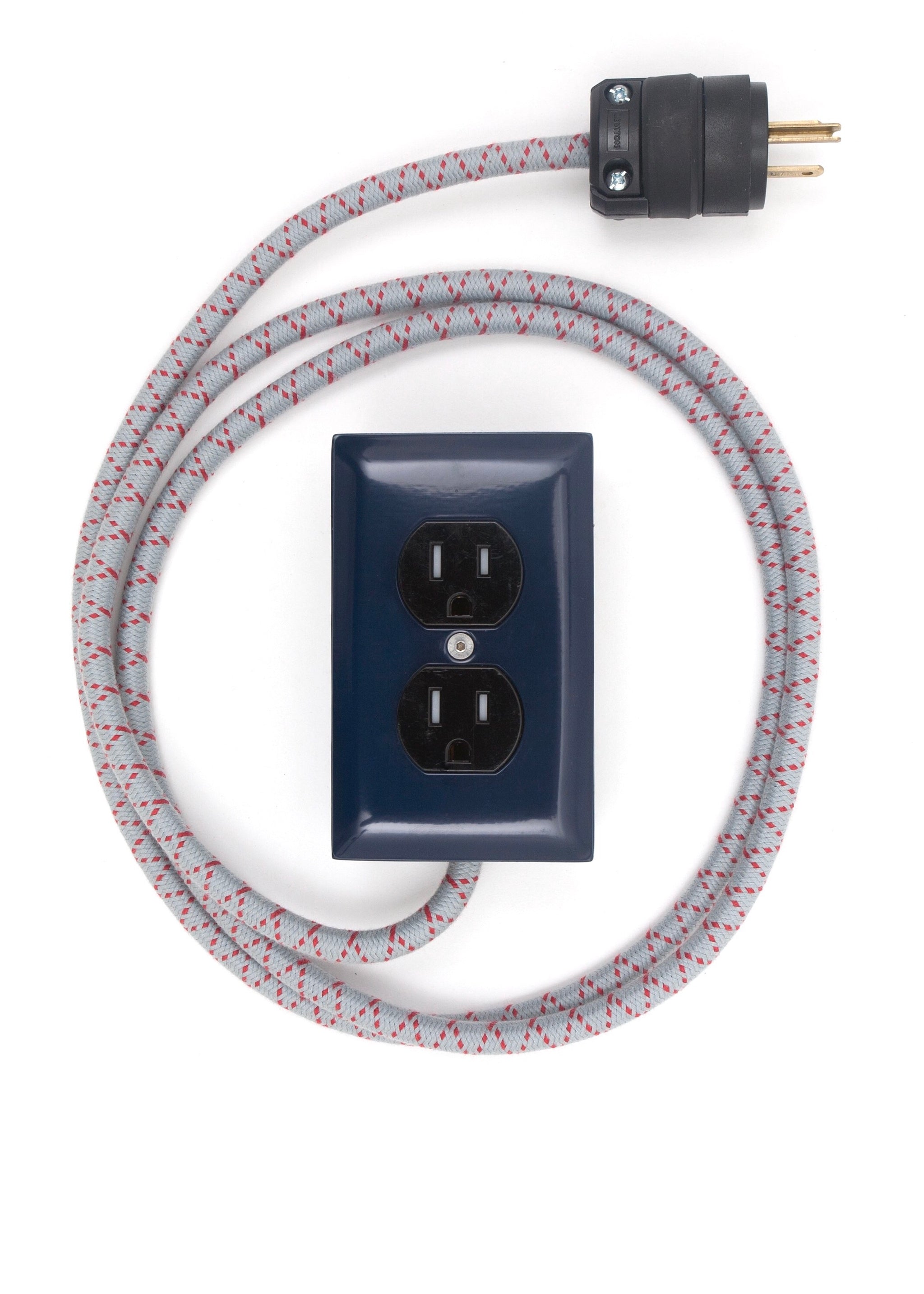New! Navy Blue Extō - A Modern Dual-Tamper-Resistant Outlet, 15-AMP Extension Cord